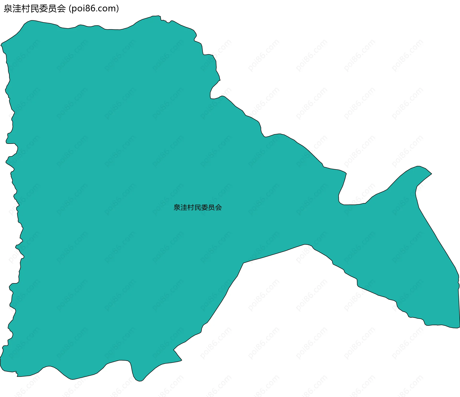 泉洼村民委员会边界地图