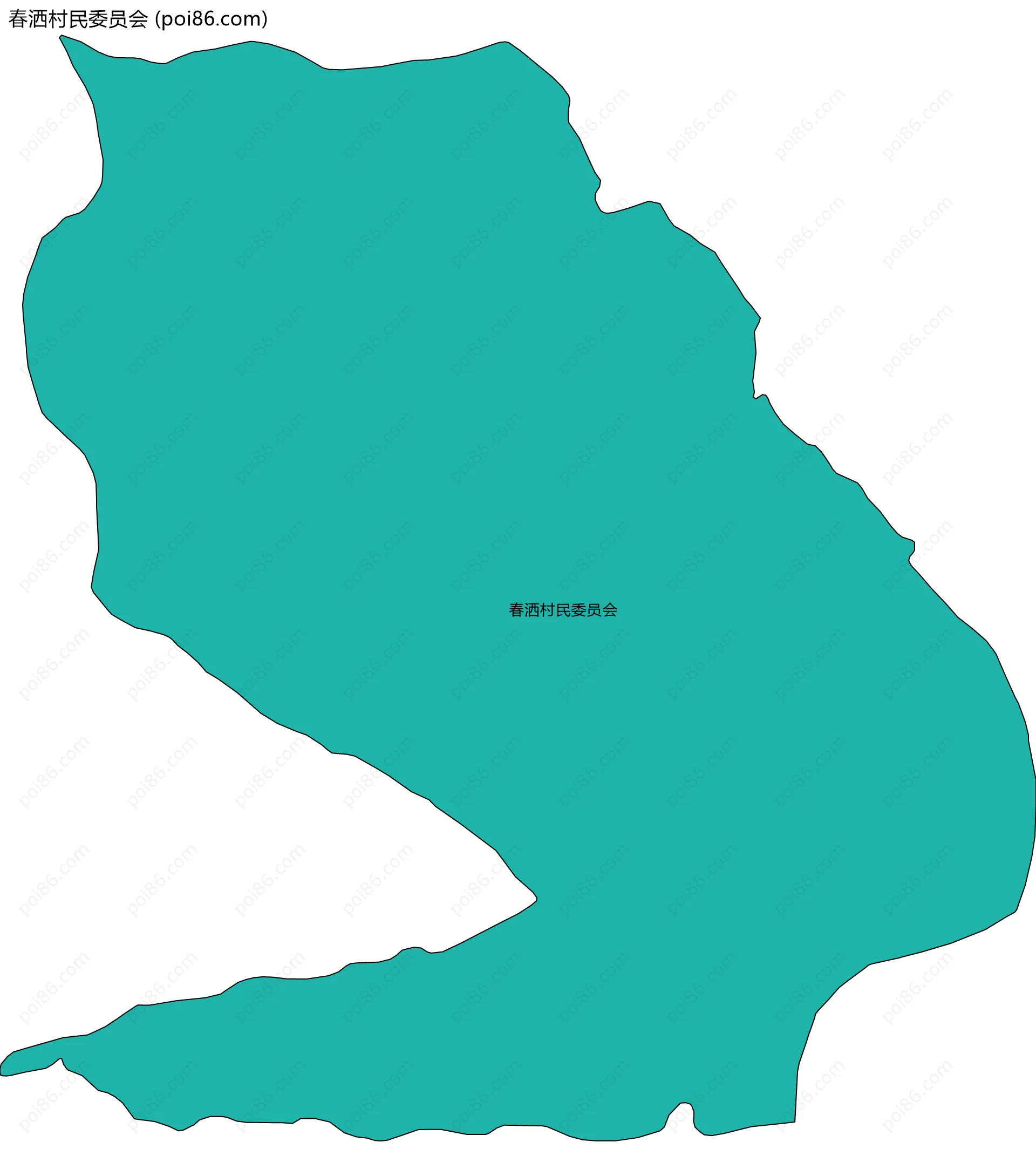 春洒村民委员会边界地图