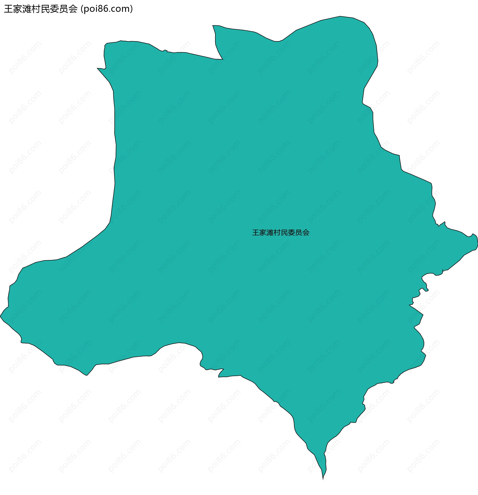 王家滩村民委员会边界地图