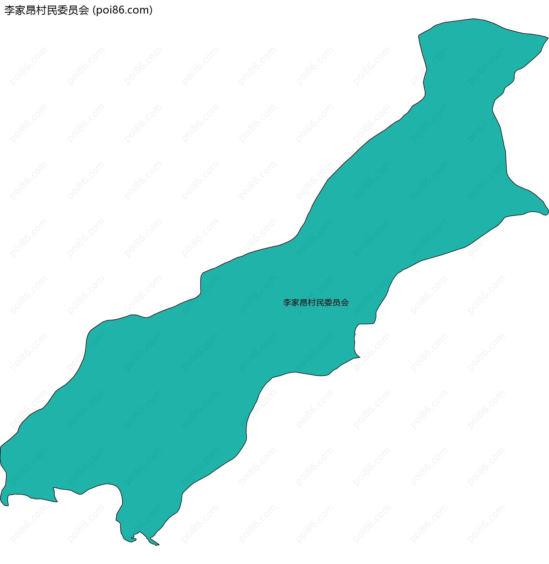 李家昂村民委员会边界地图