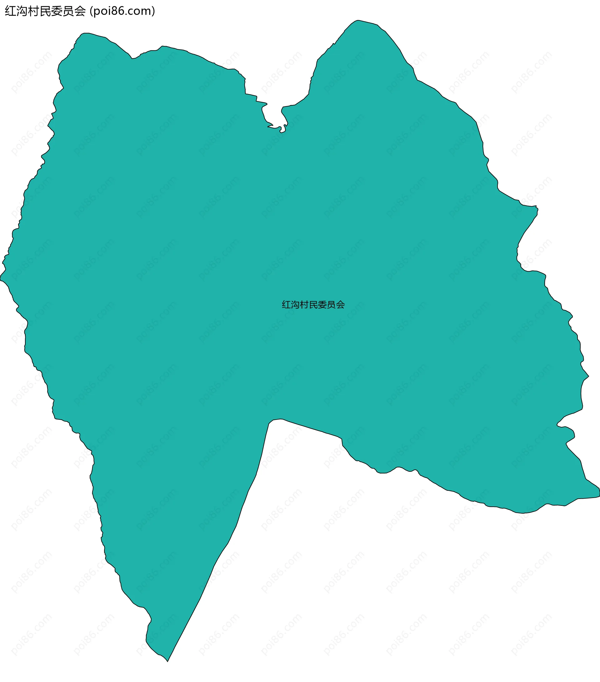 红沟村民委员会边界地图