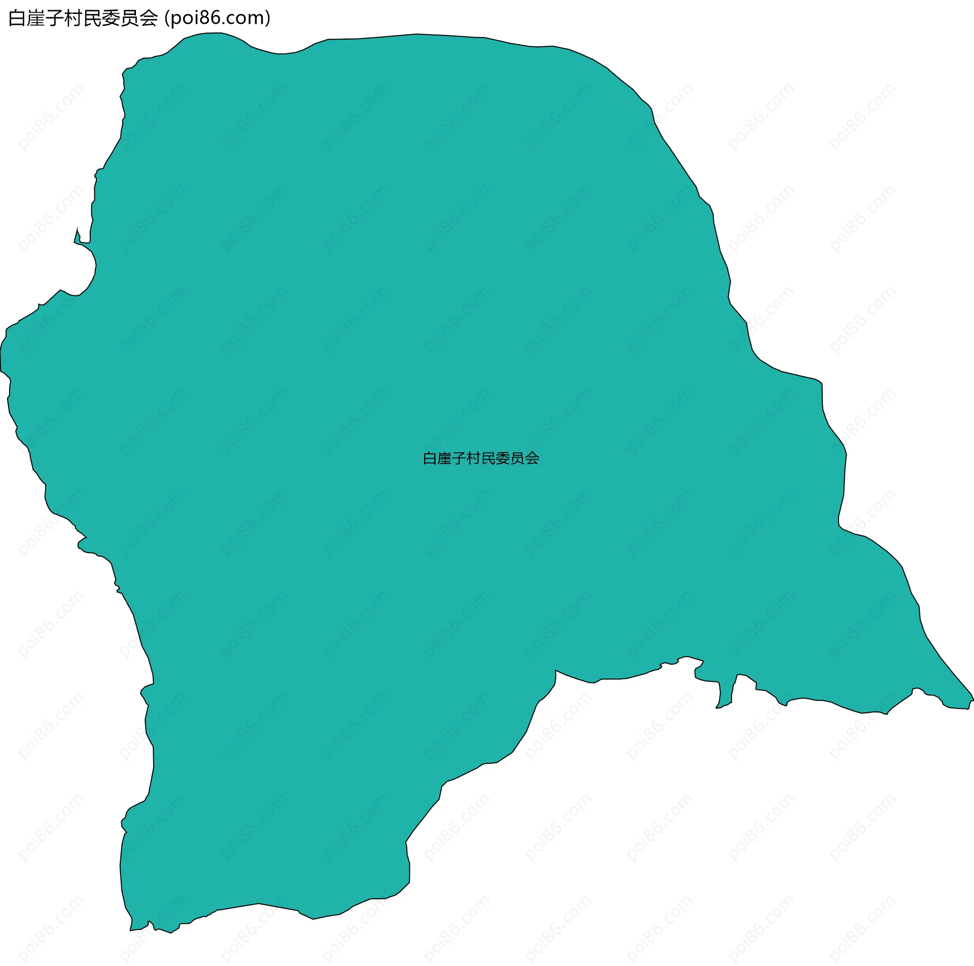 白崖子村民委员会边界地图