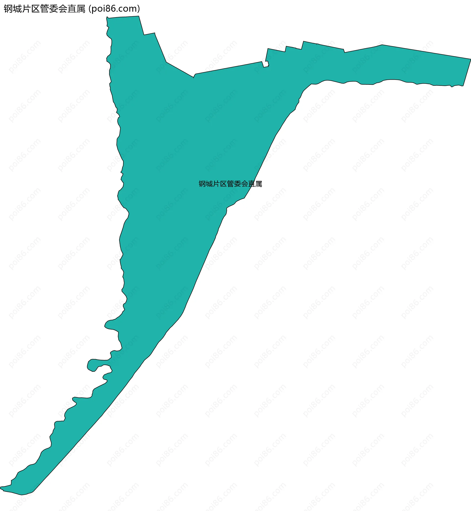 钢城片区管委会直属边界地图