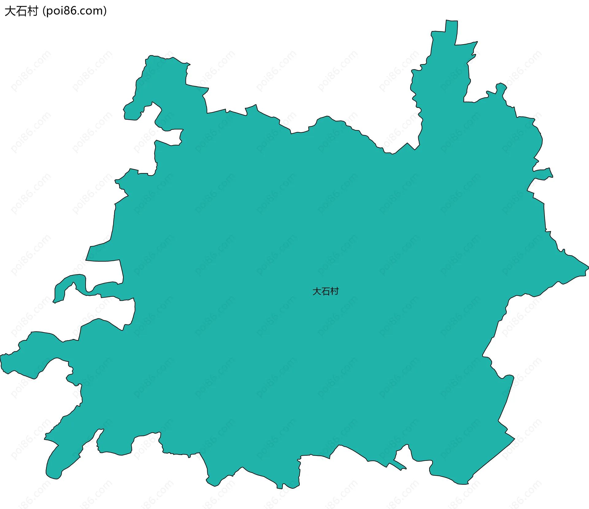 大石村边界地图