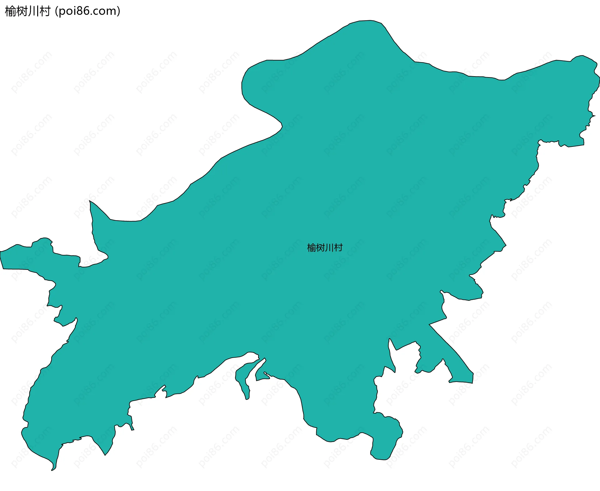 榆树川村边界地图