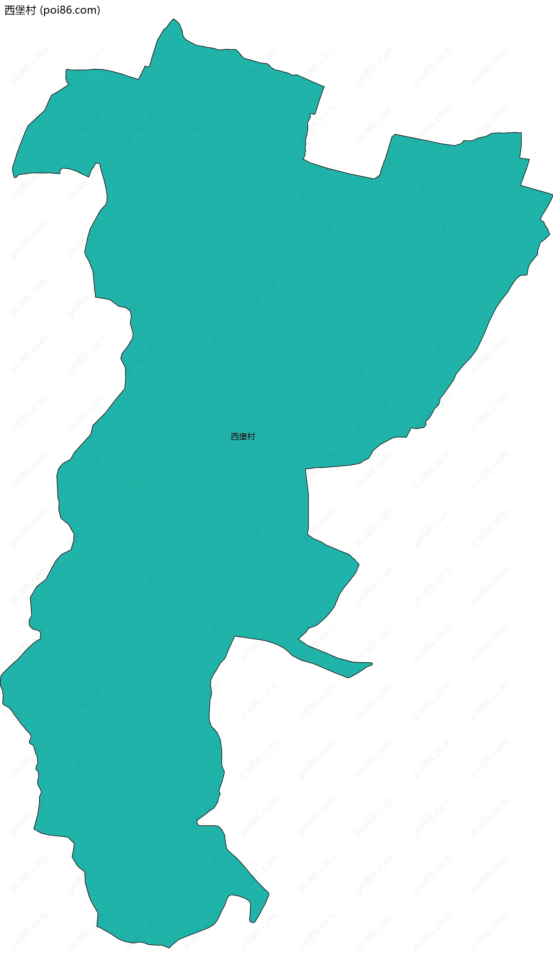 西堡村边界地图