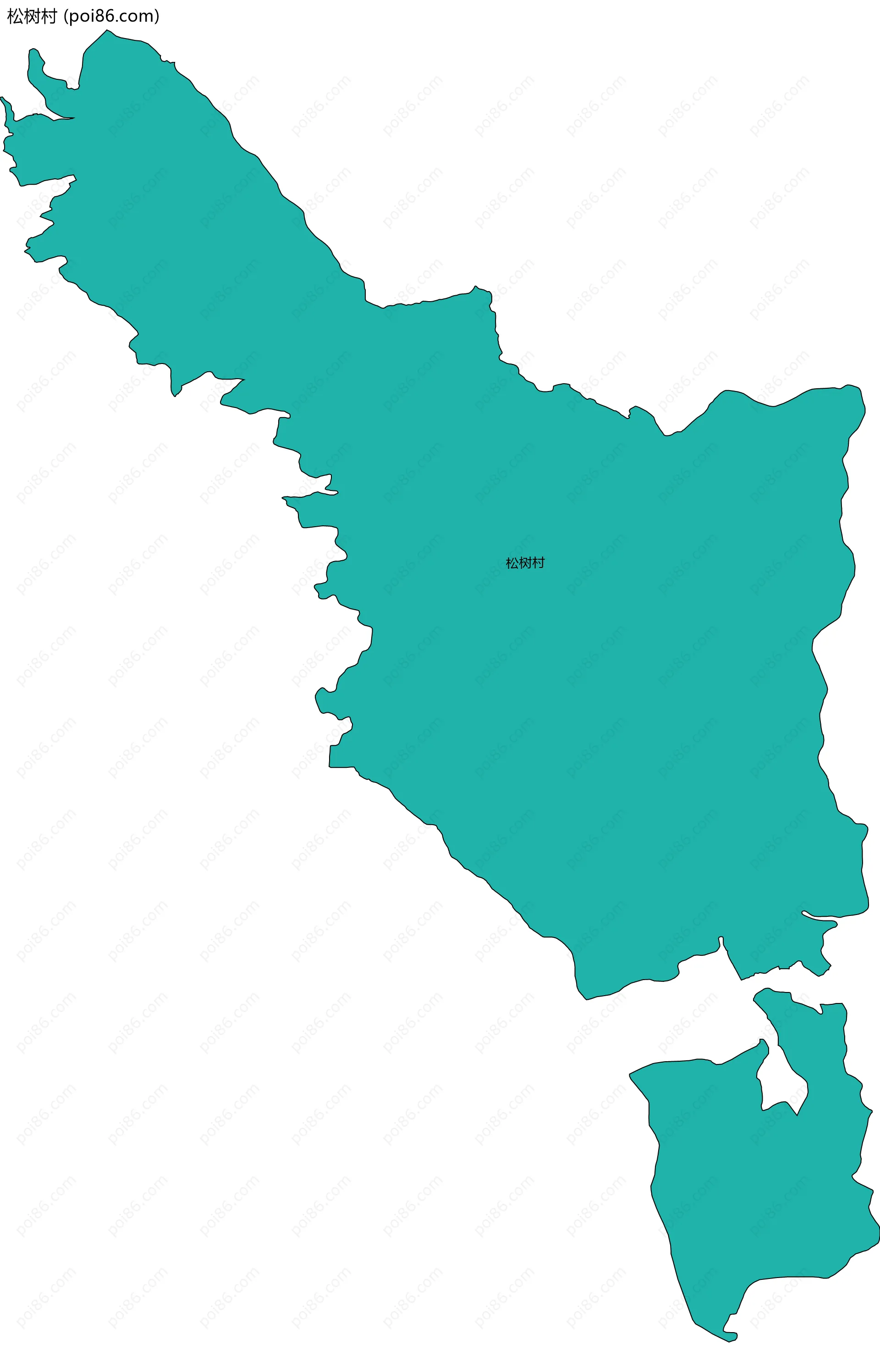 松树村边界地图