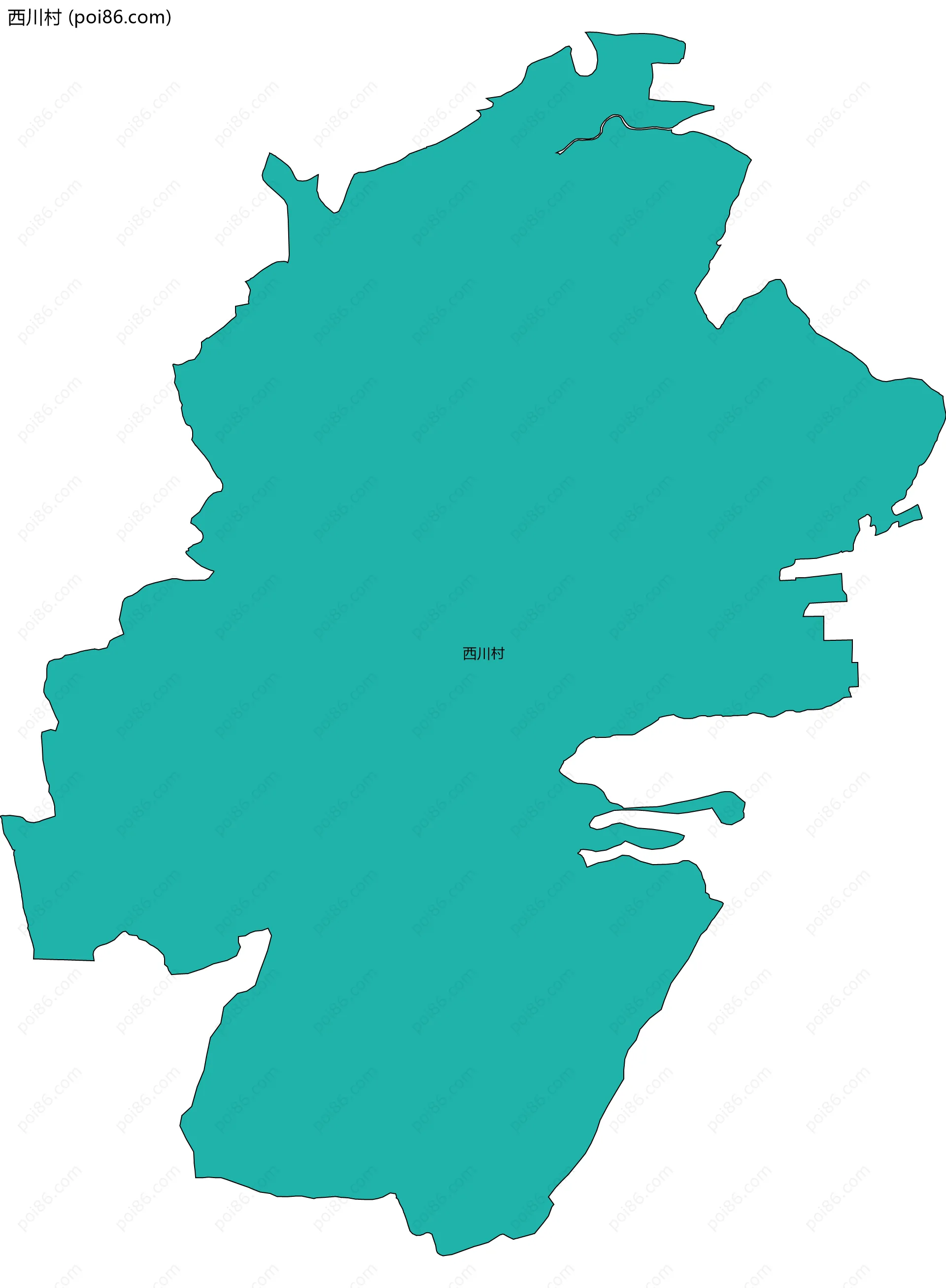 西川村边界地图