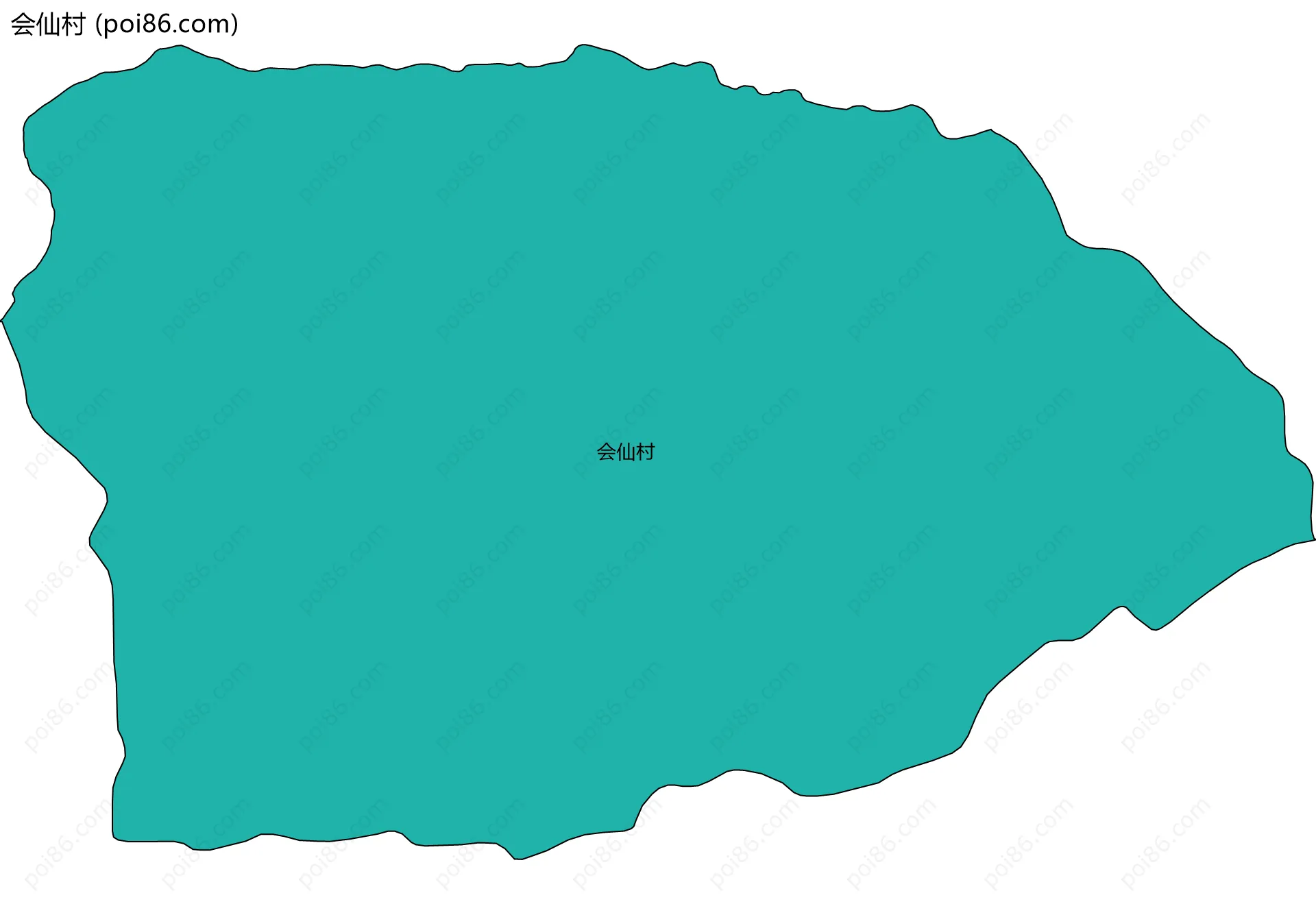 会仙村边界地图