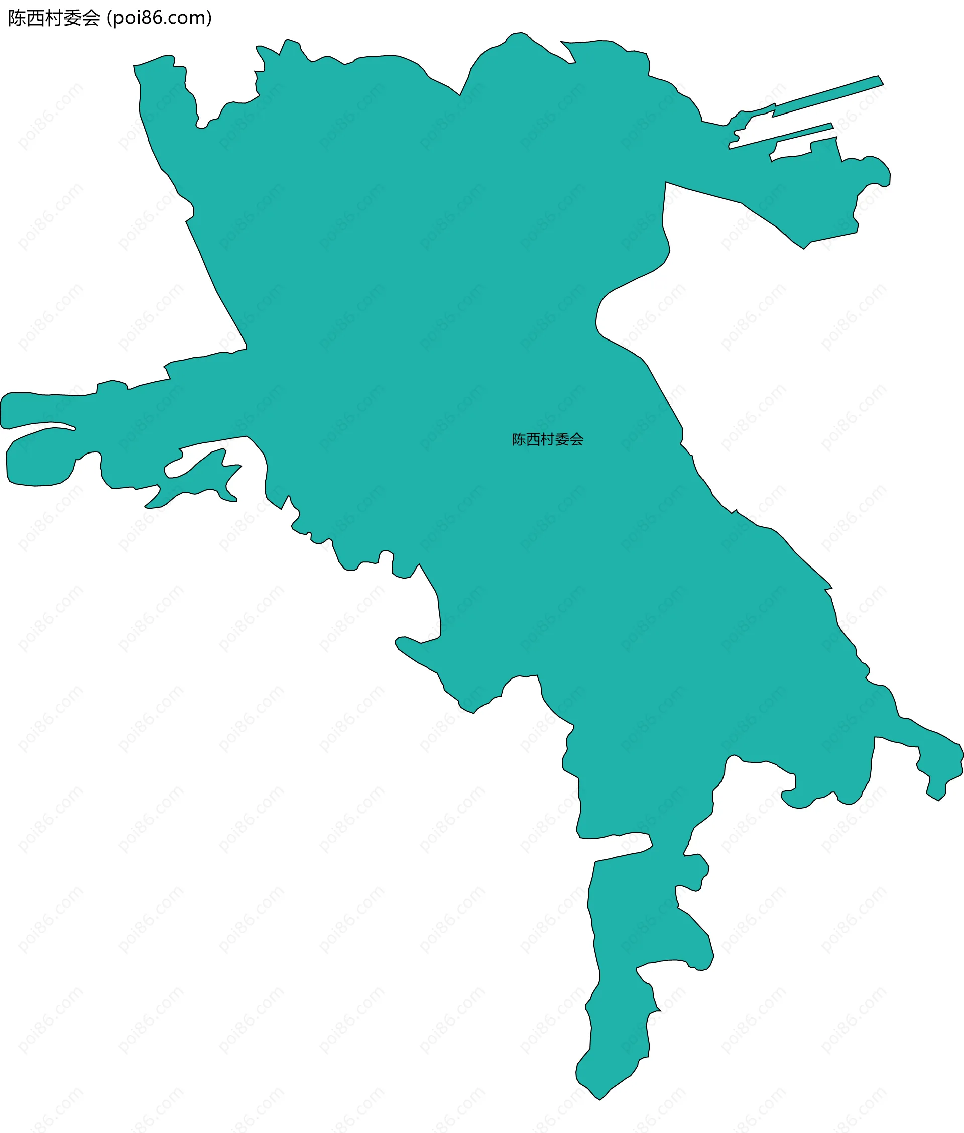 陈西村委会边界地图