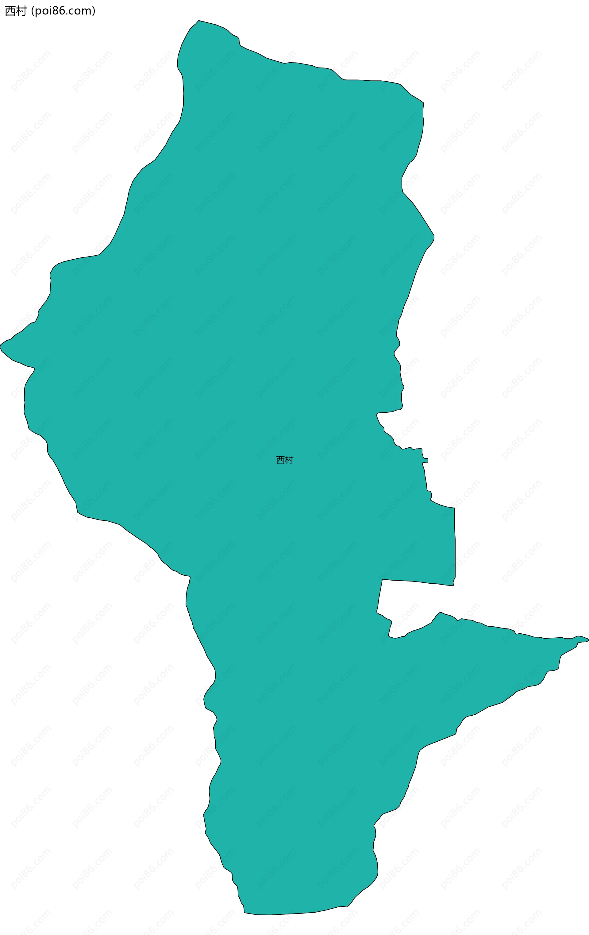 西村边界地图