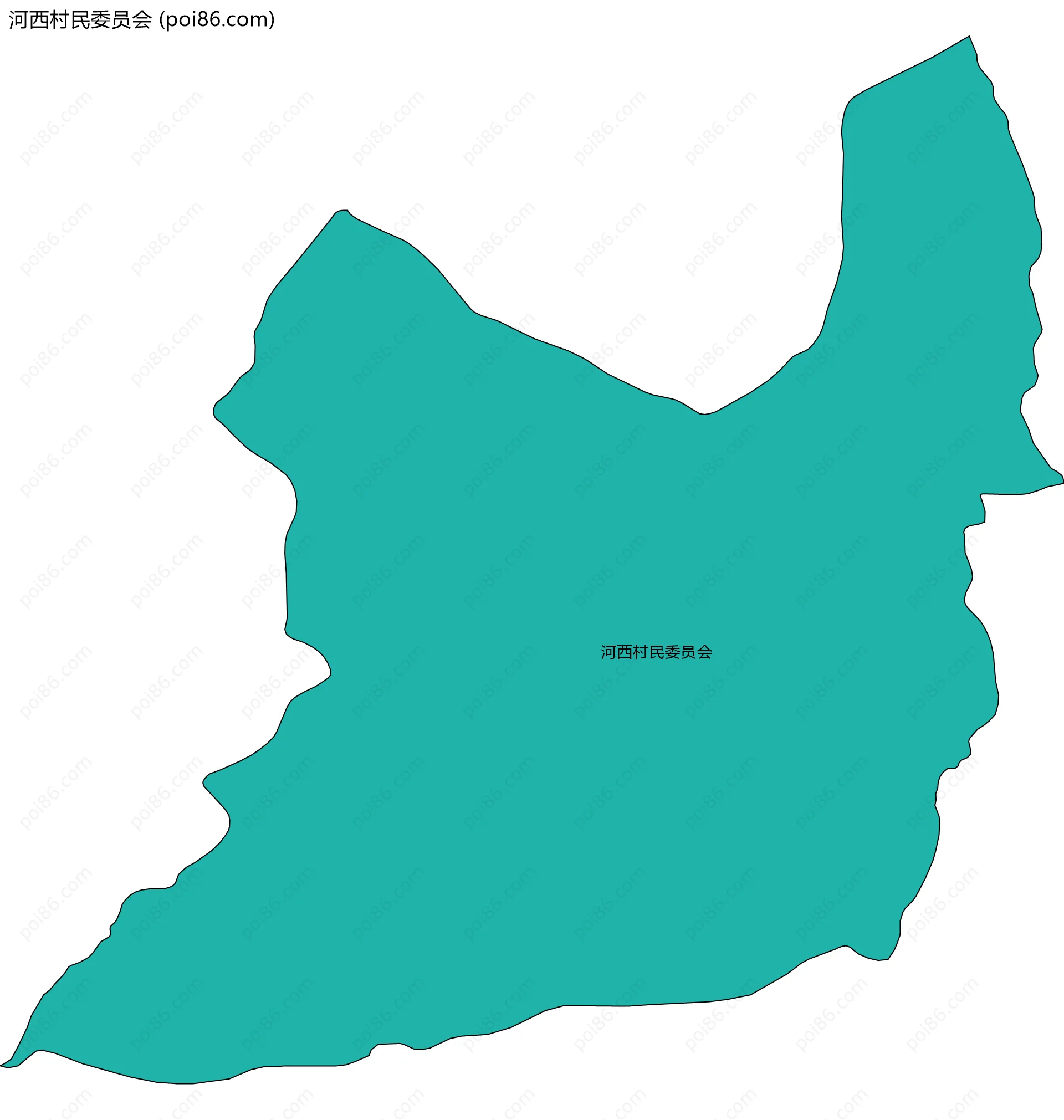 河西村民委员会边界地图