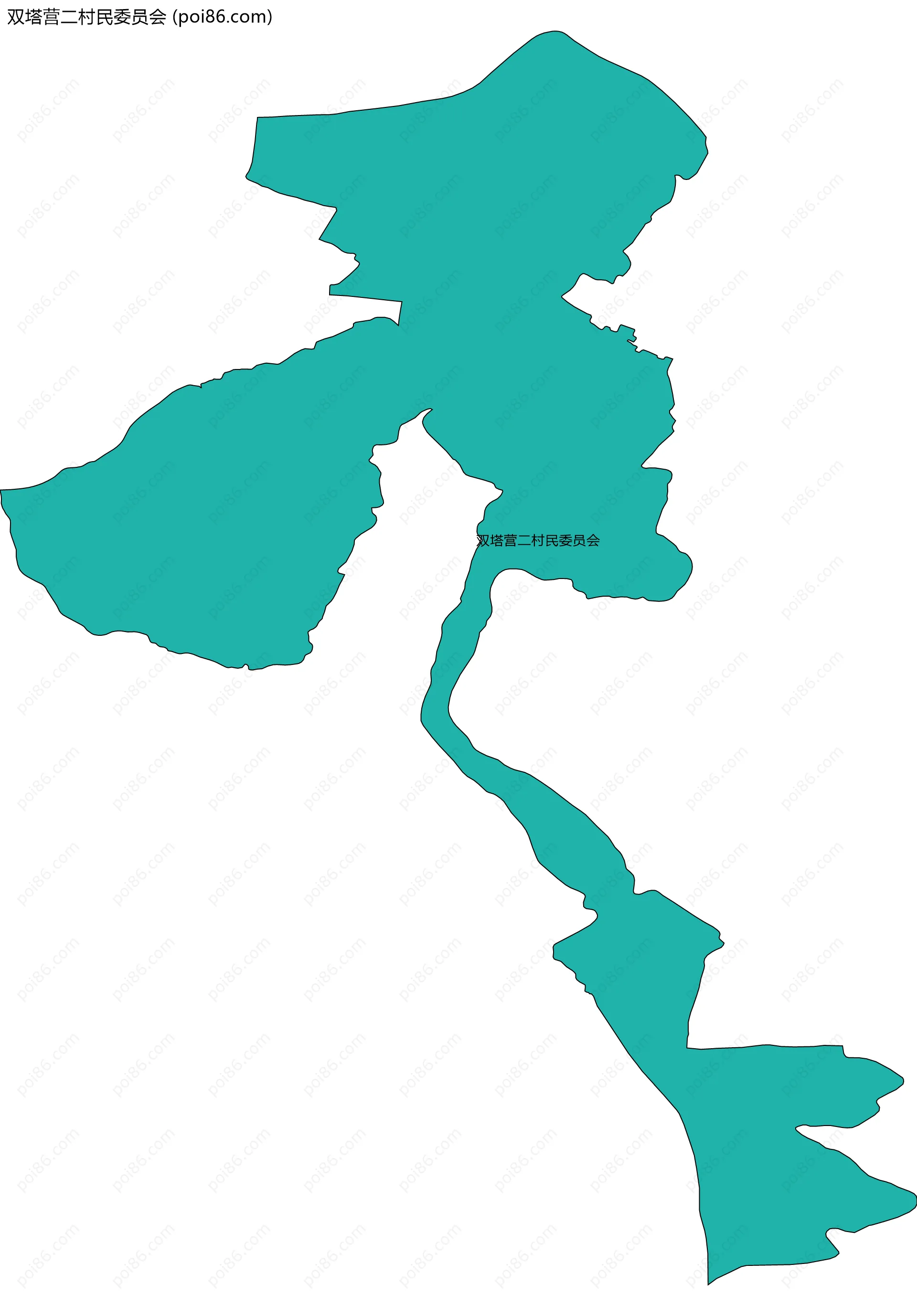 双塔营二村民委员会边界地图