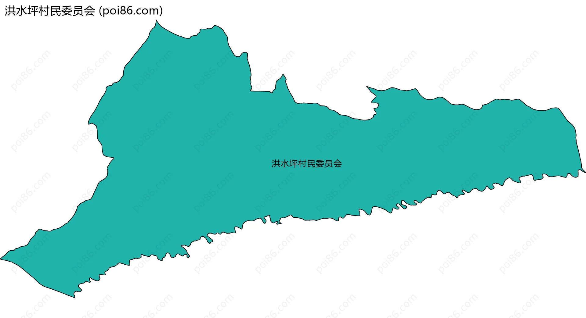 洪水坪村民委员会边界地图
