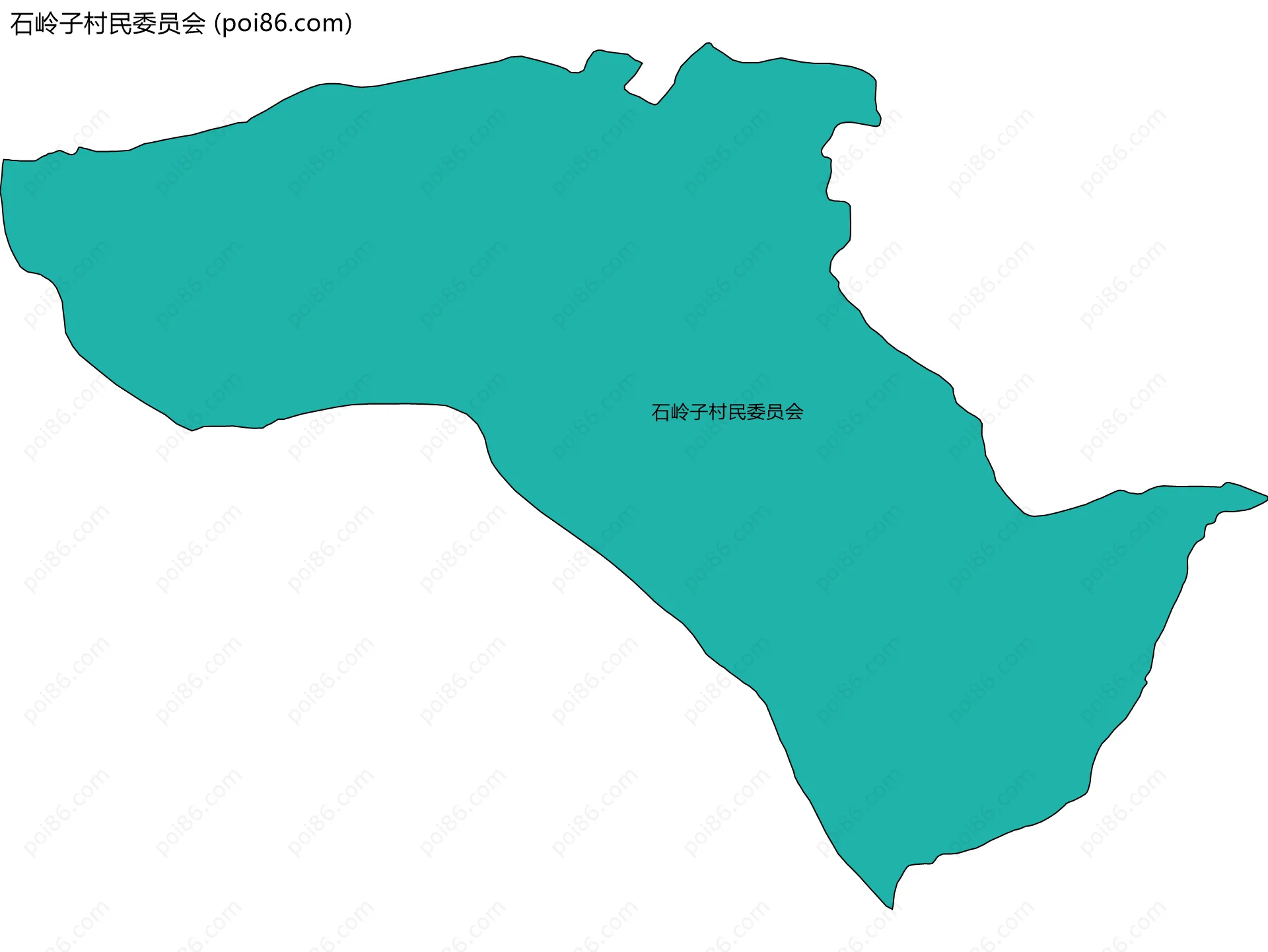 石岭子村民委员会边界地图