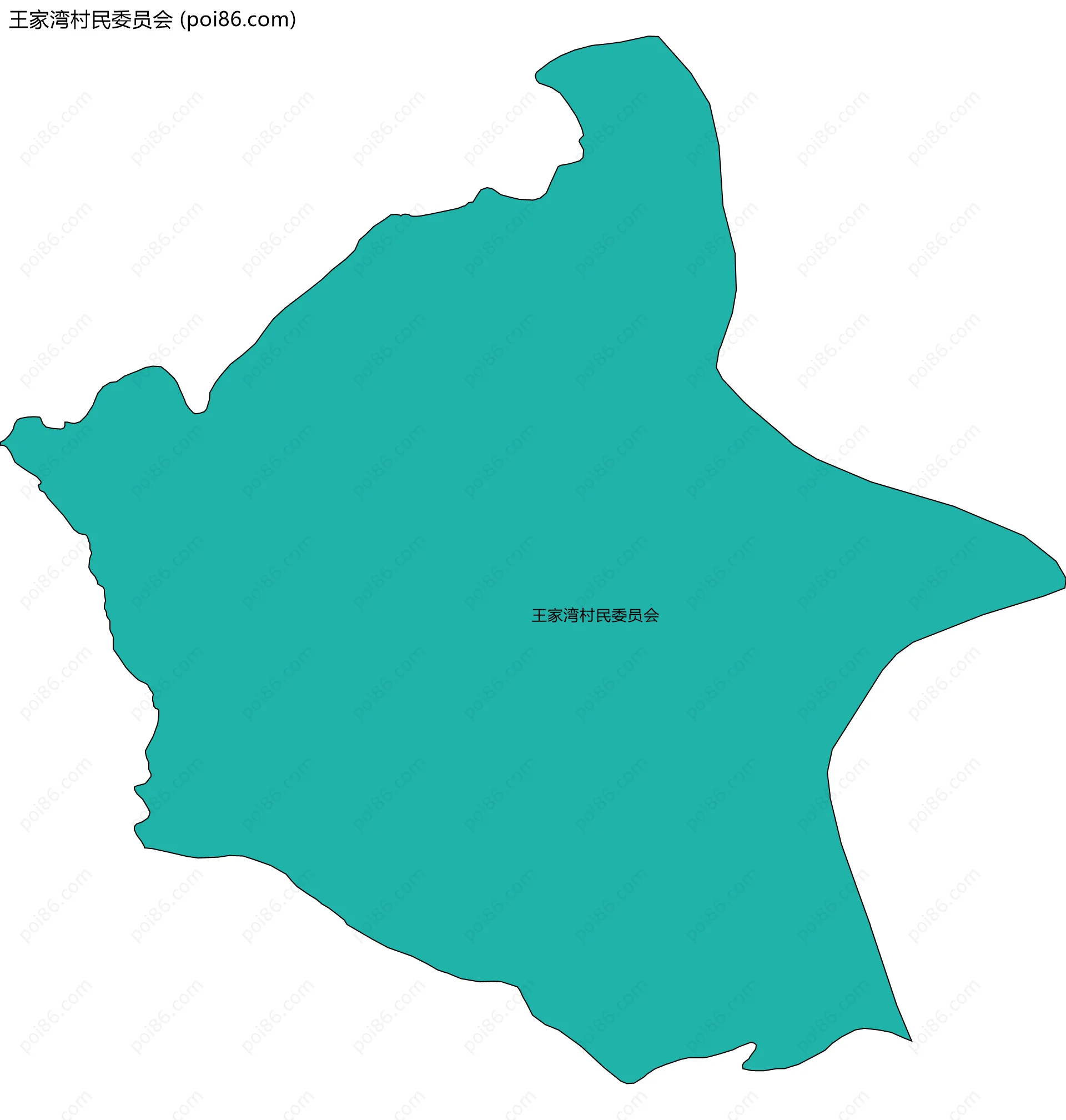 王家湾村民委员会边界地图