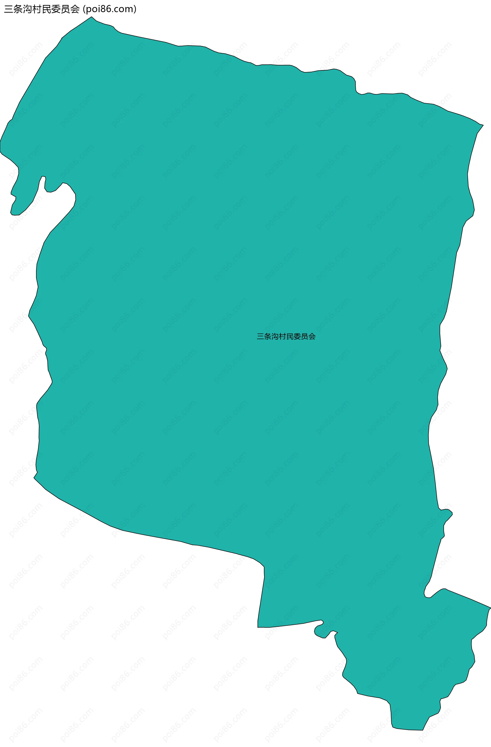 三条沟村民委员会边界地图
