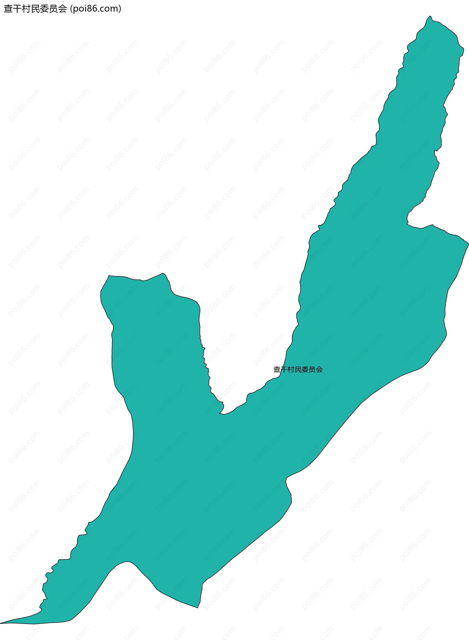 查干村民委员会边界地图