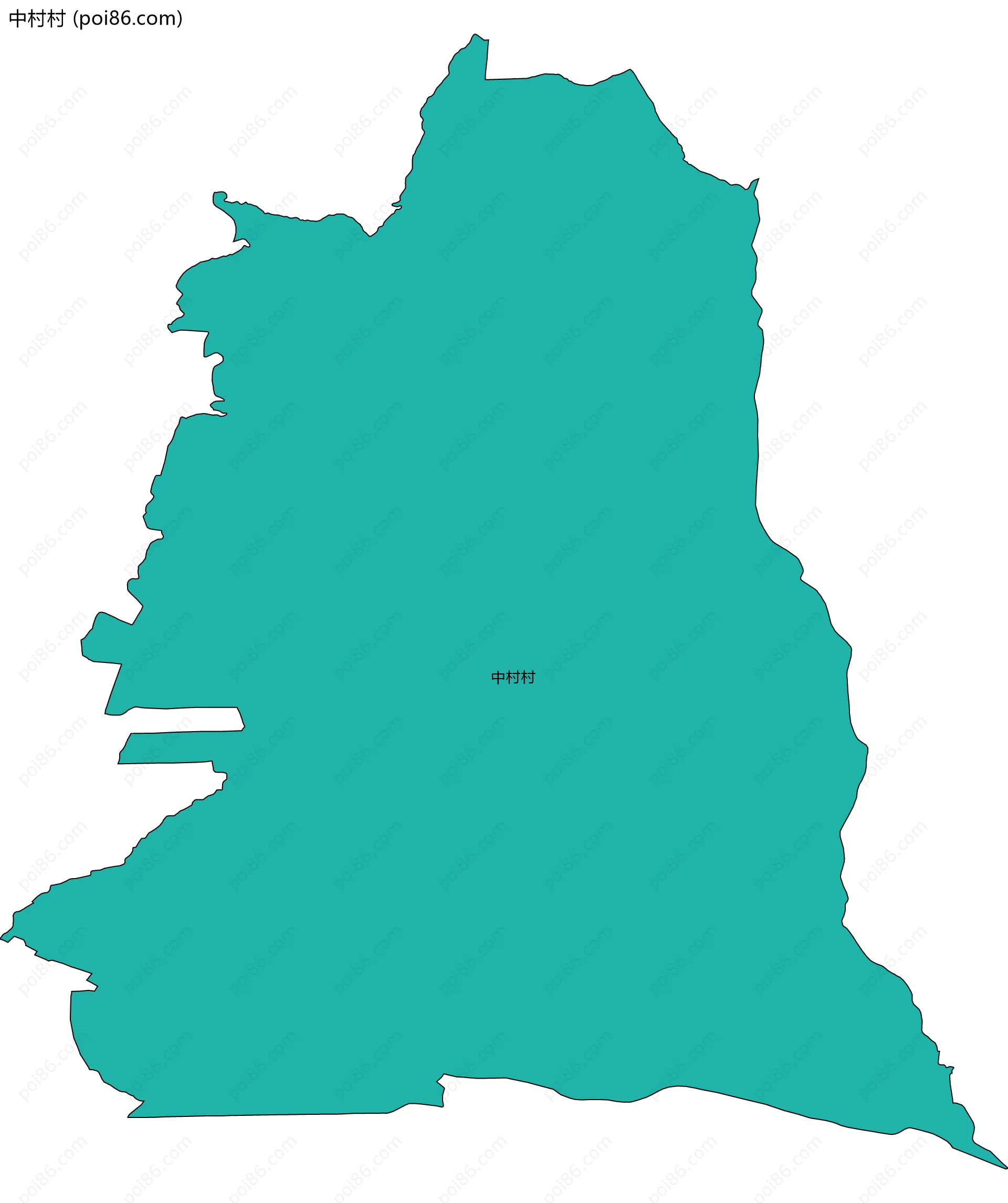 中村村边界地图