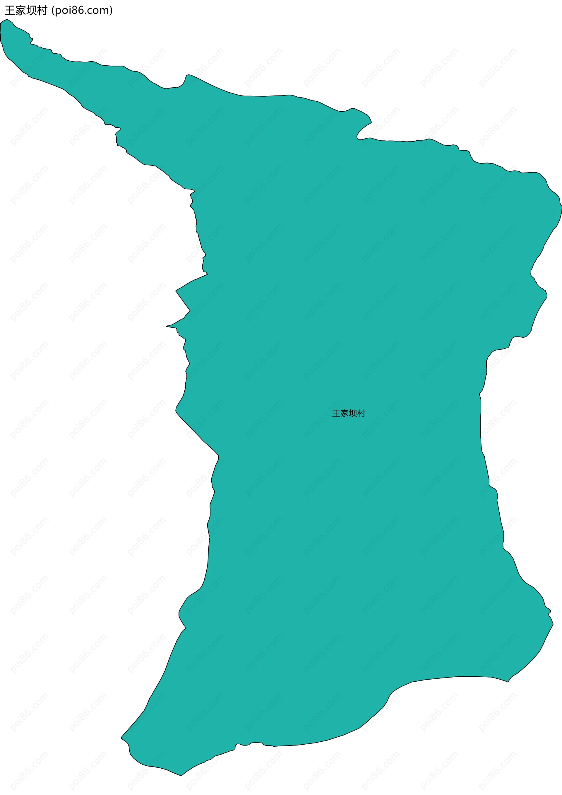 王家坝村边界地图