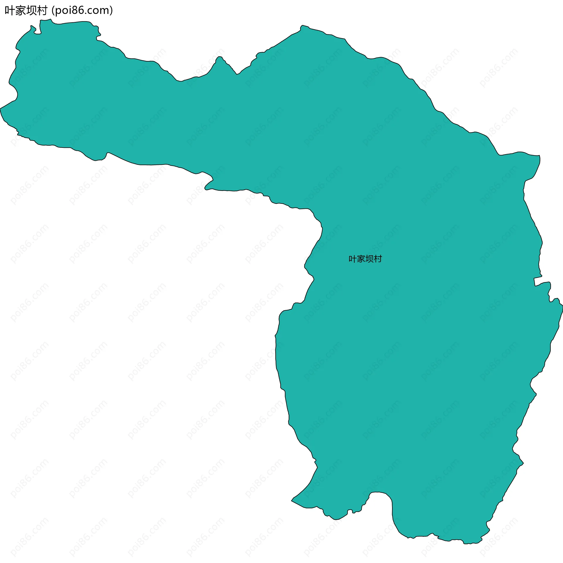 叶家坝村边界地图