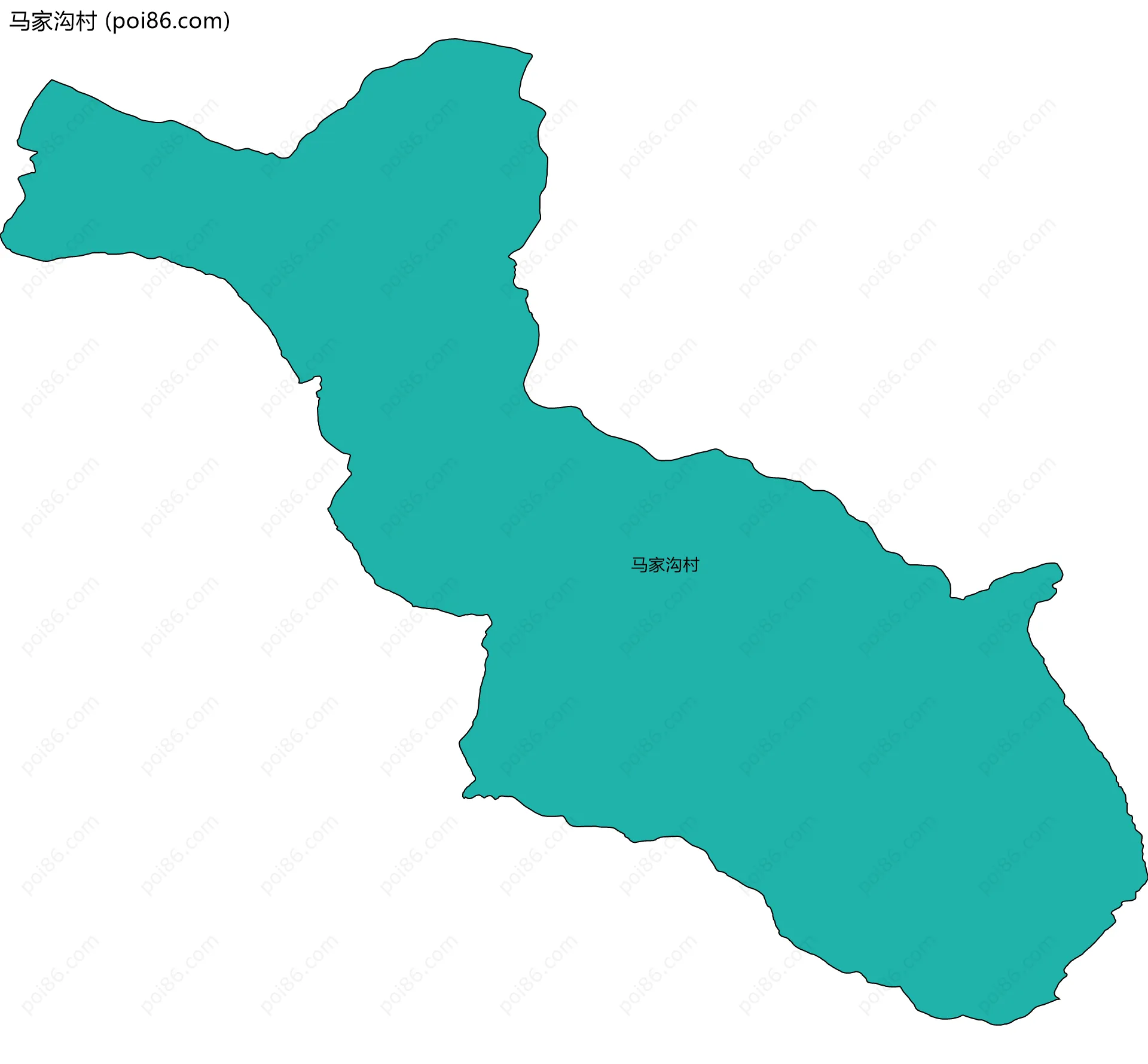 马家沟村边界地图