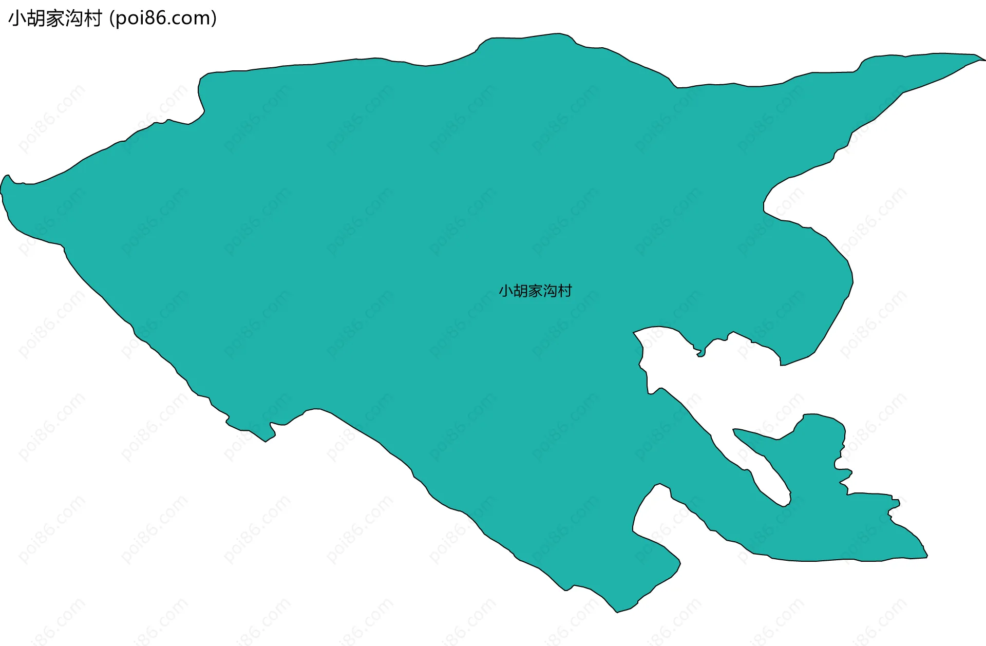小胡家沟村边界地图