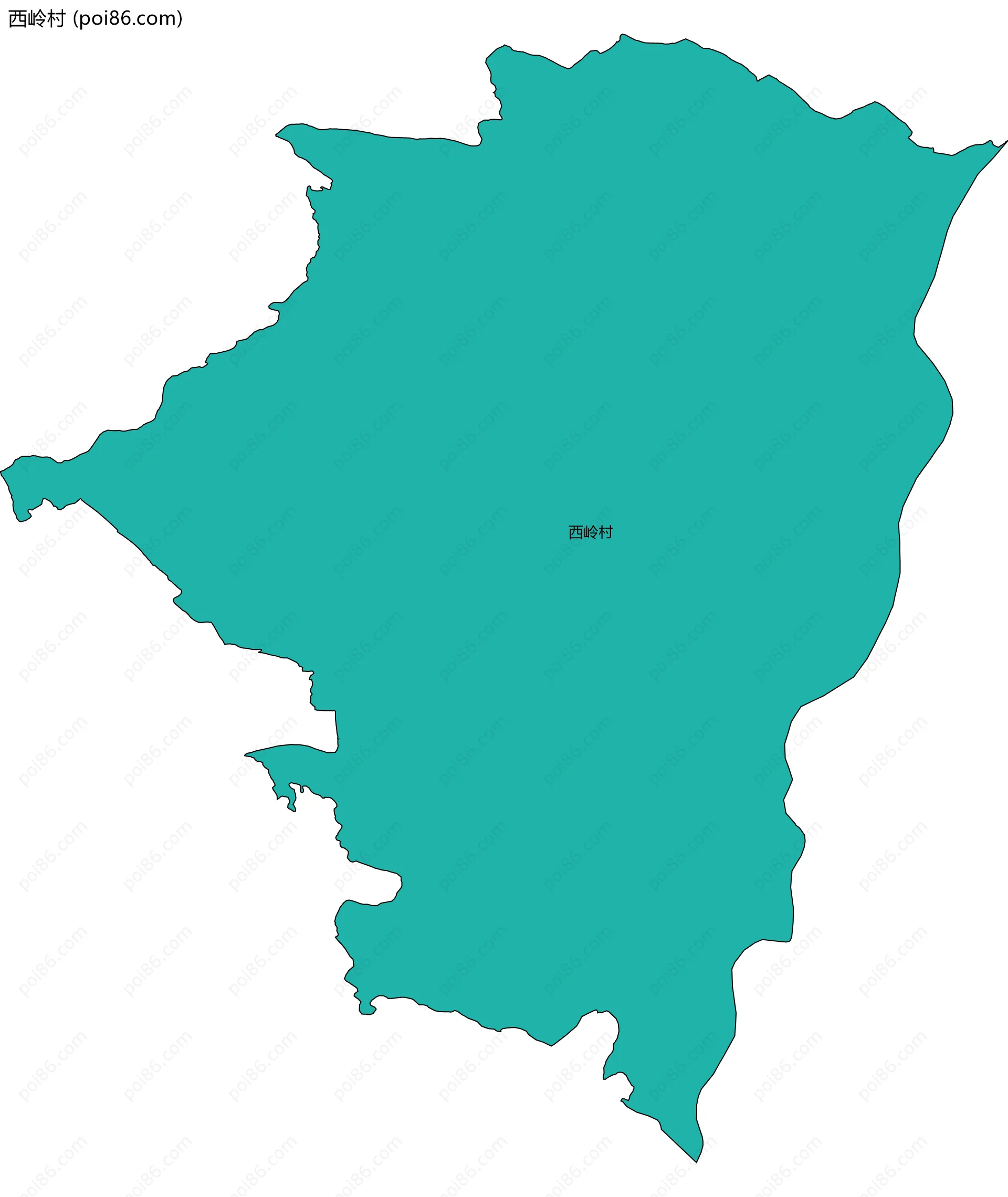 西岭村边界地图