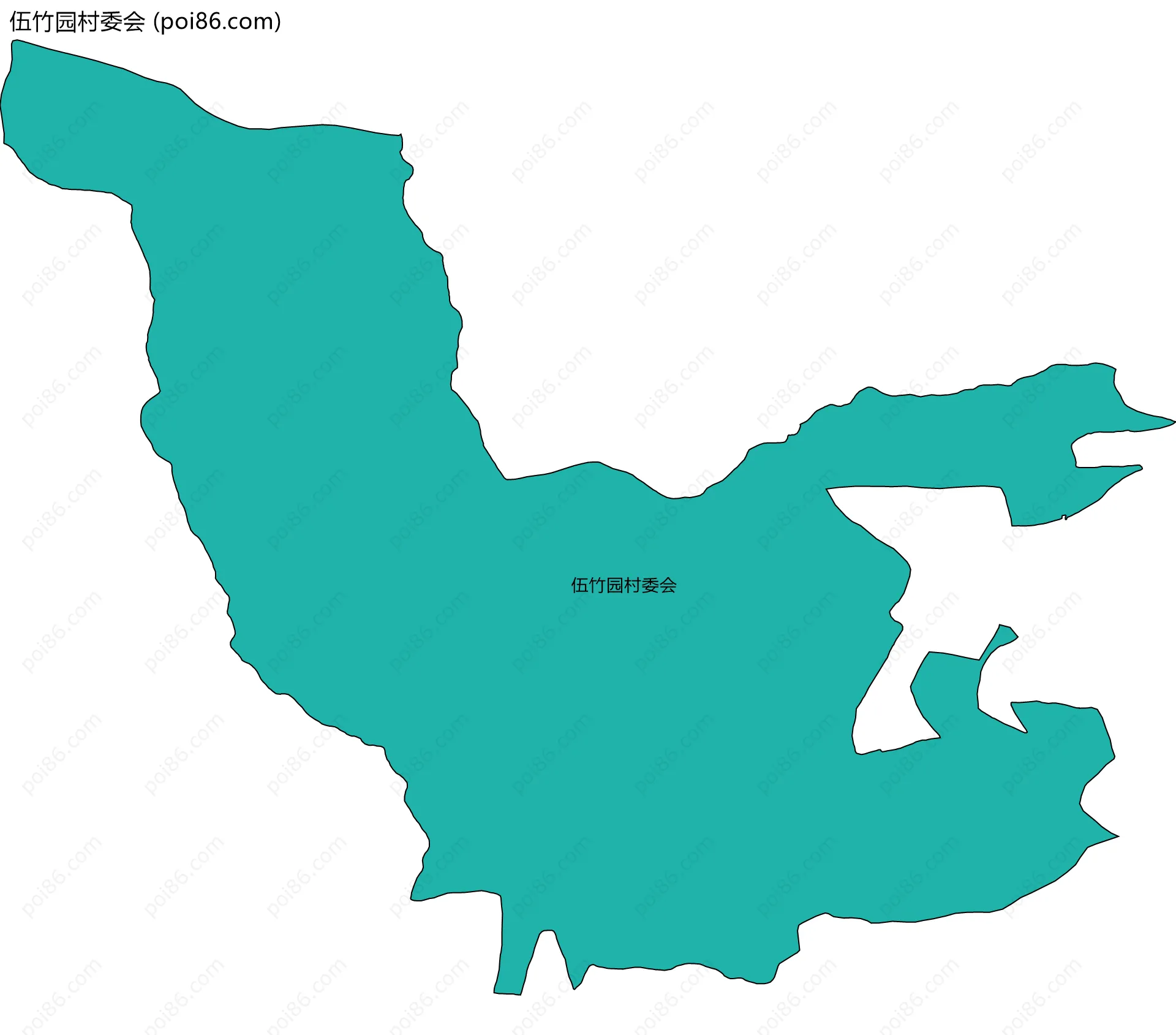 伍竹园村委会边界地图