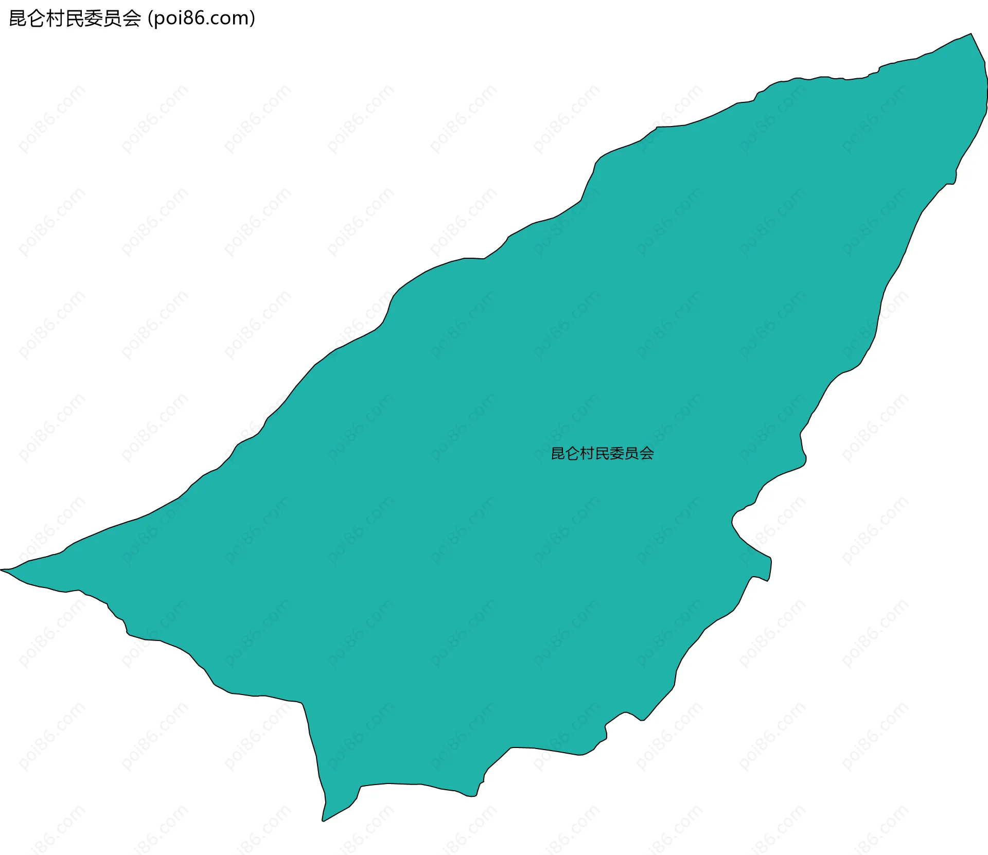 昆仑村民委员会边界地图