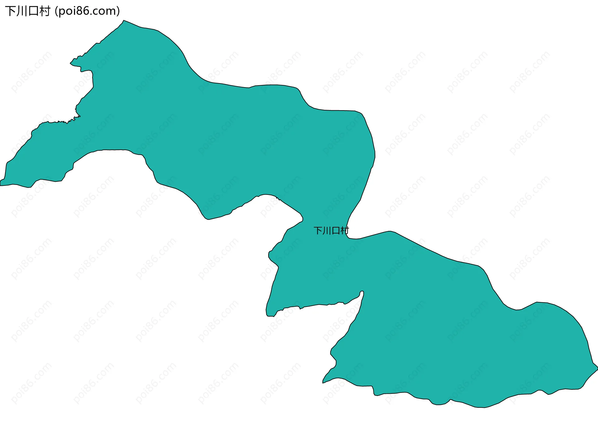 下川口村边界地图