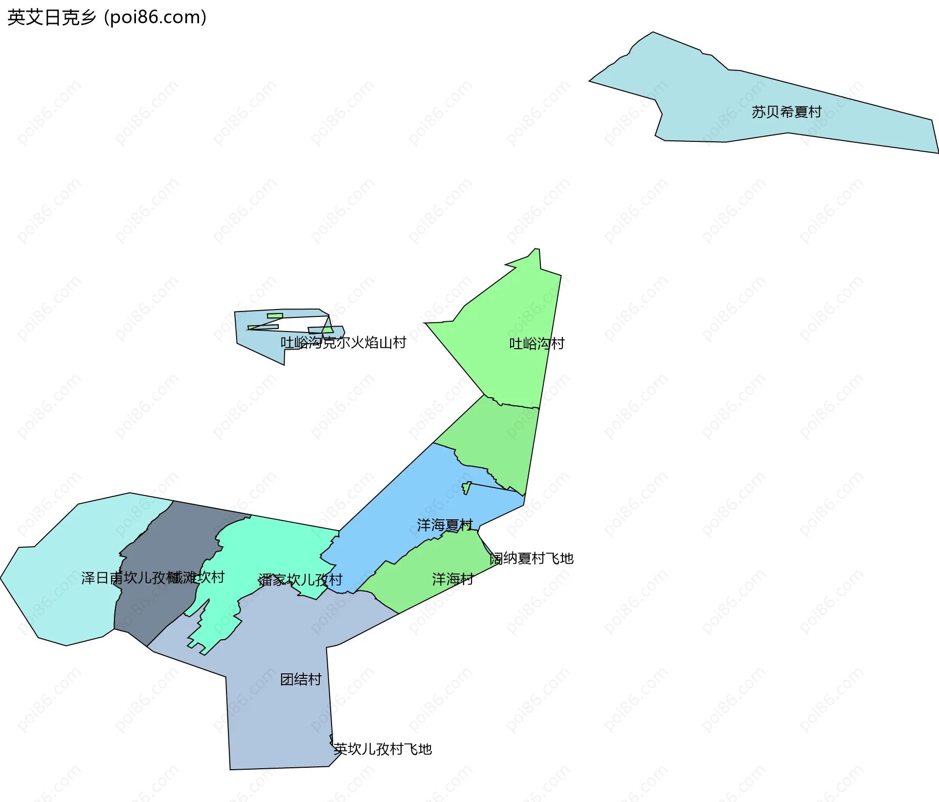 英艾日克乡边界地图(五级行政区划)