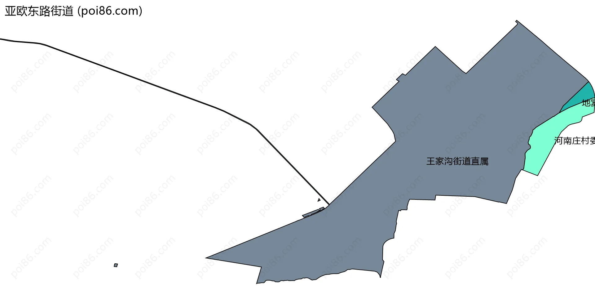 亚欧东路街道边界地图(五级行政区划)