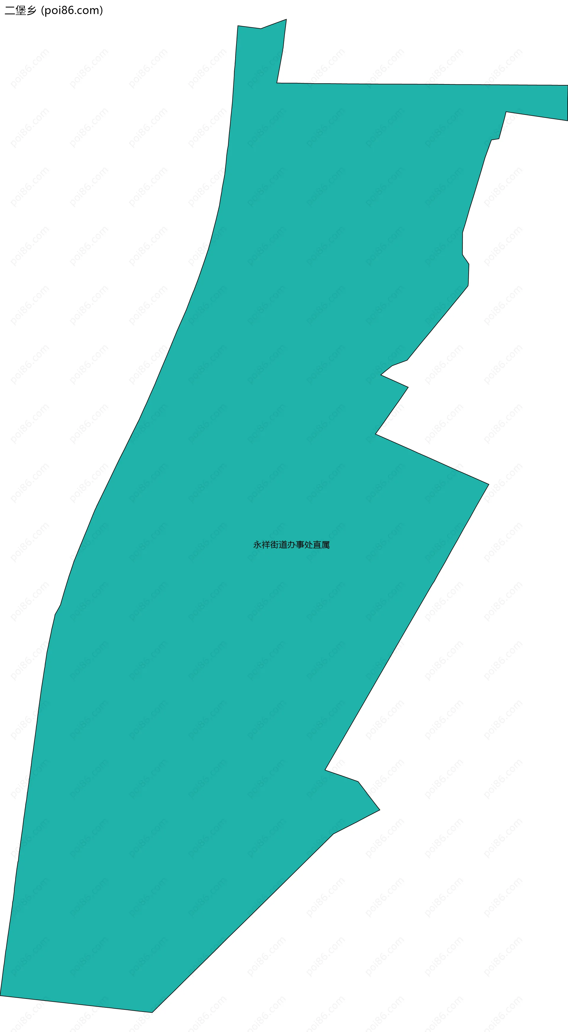 二堡乡边界地图(五级行政区划)