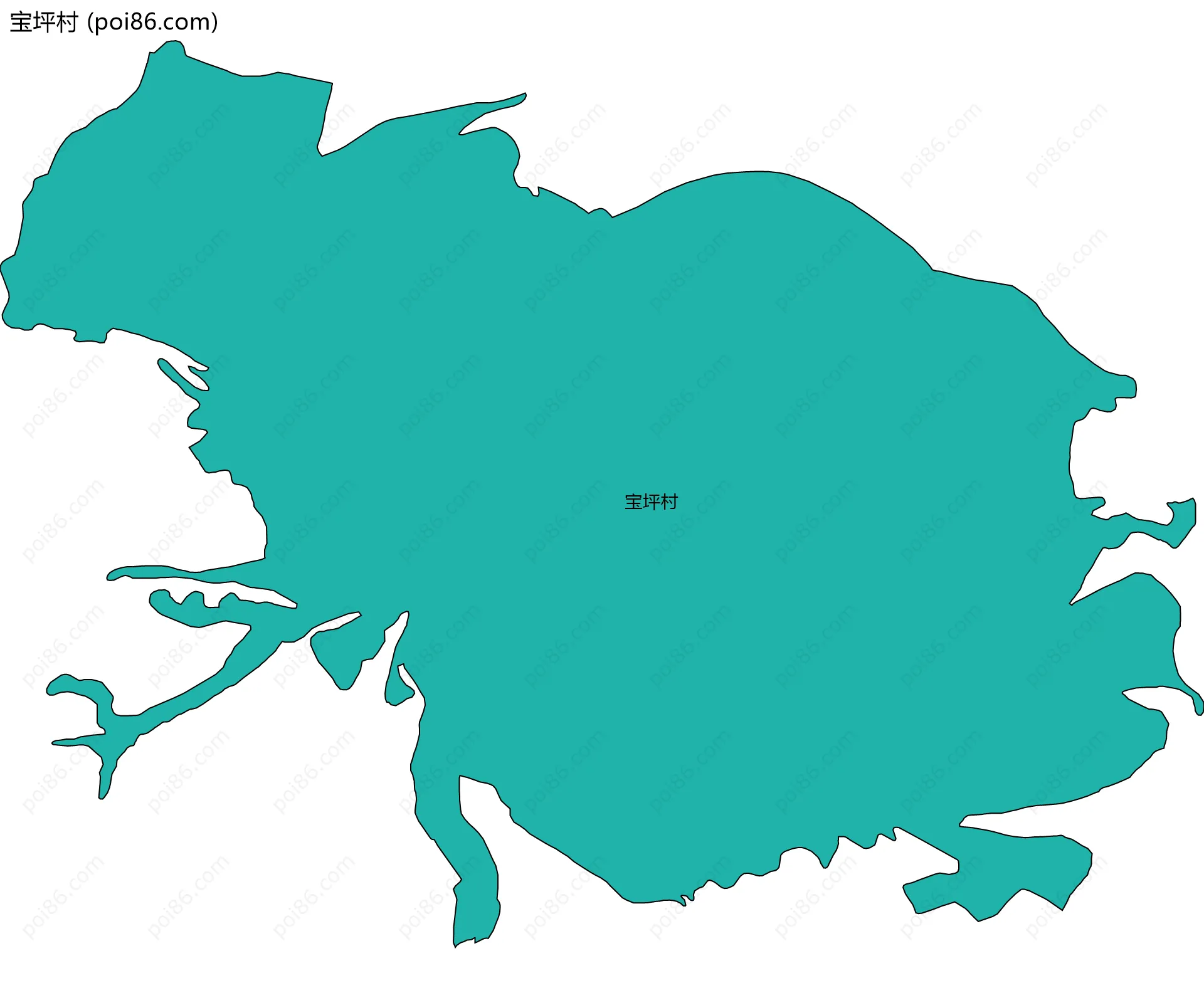 宝坪村边界地图