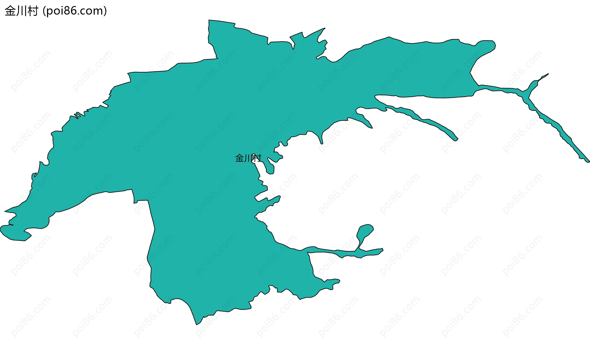 金川村边界地图