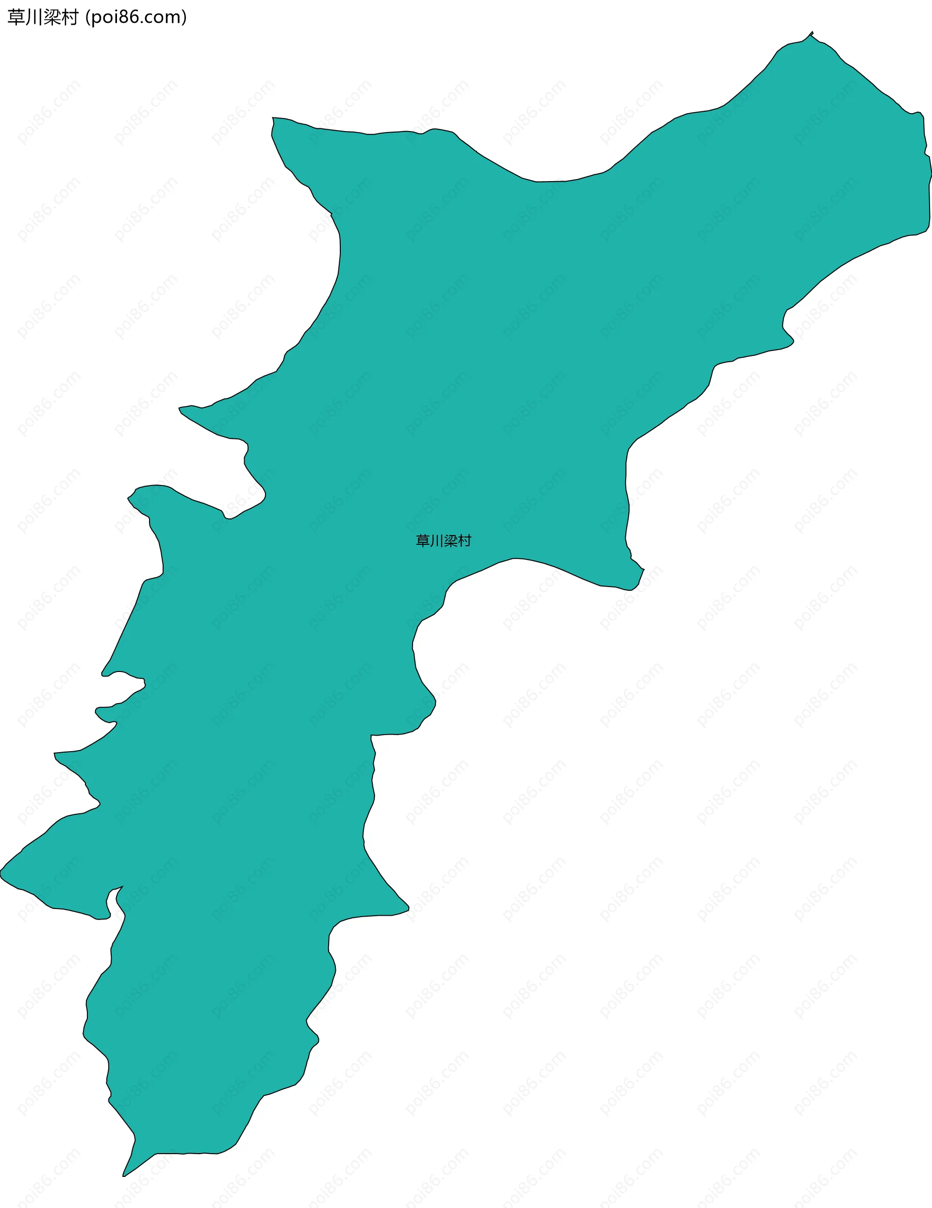 草川梁村边界地图