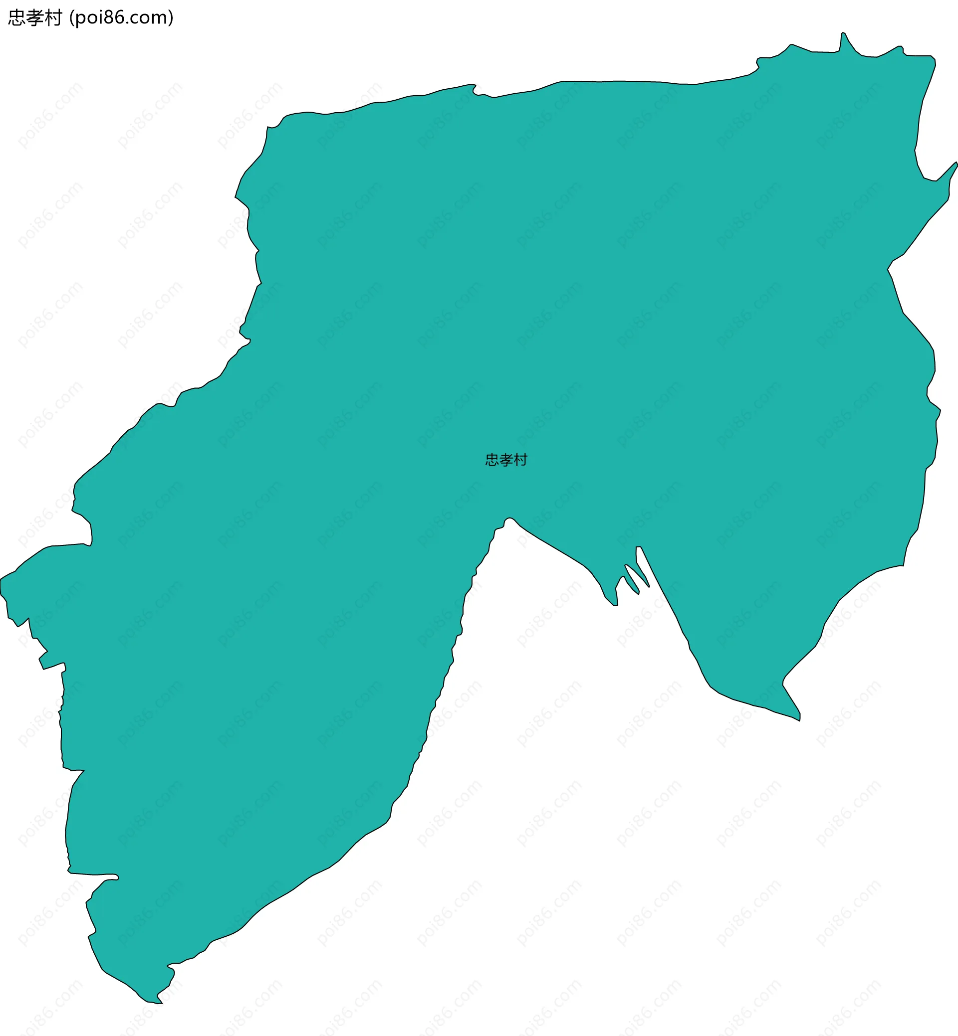 忠孝村边界地图