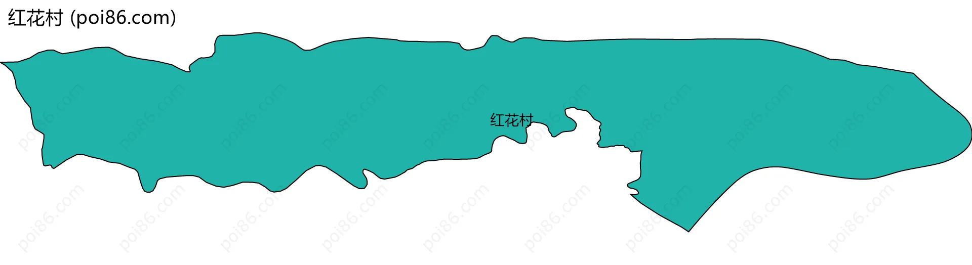 红花村边界地图