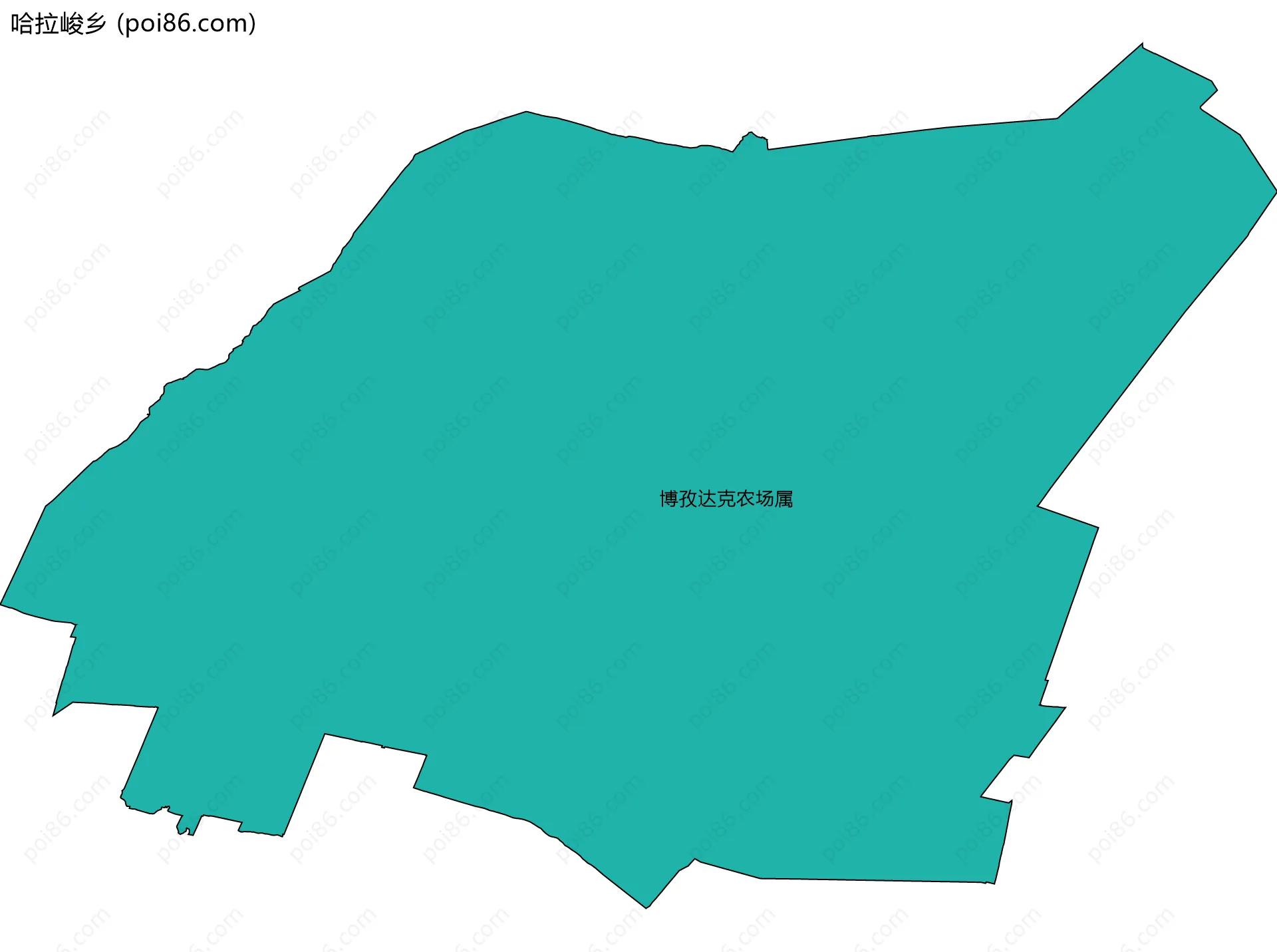 哈拉峻乡边界地图(五级行政区划)