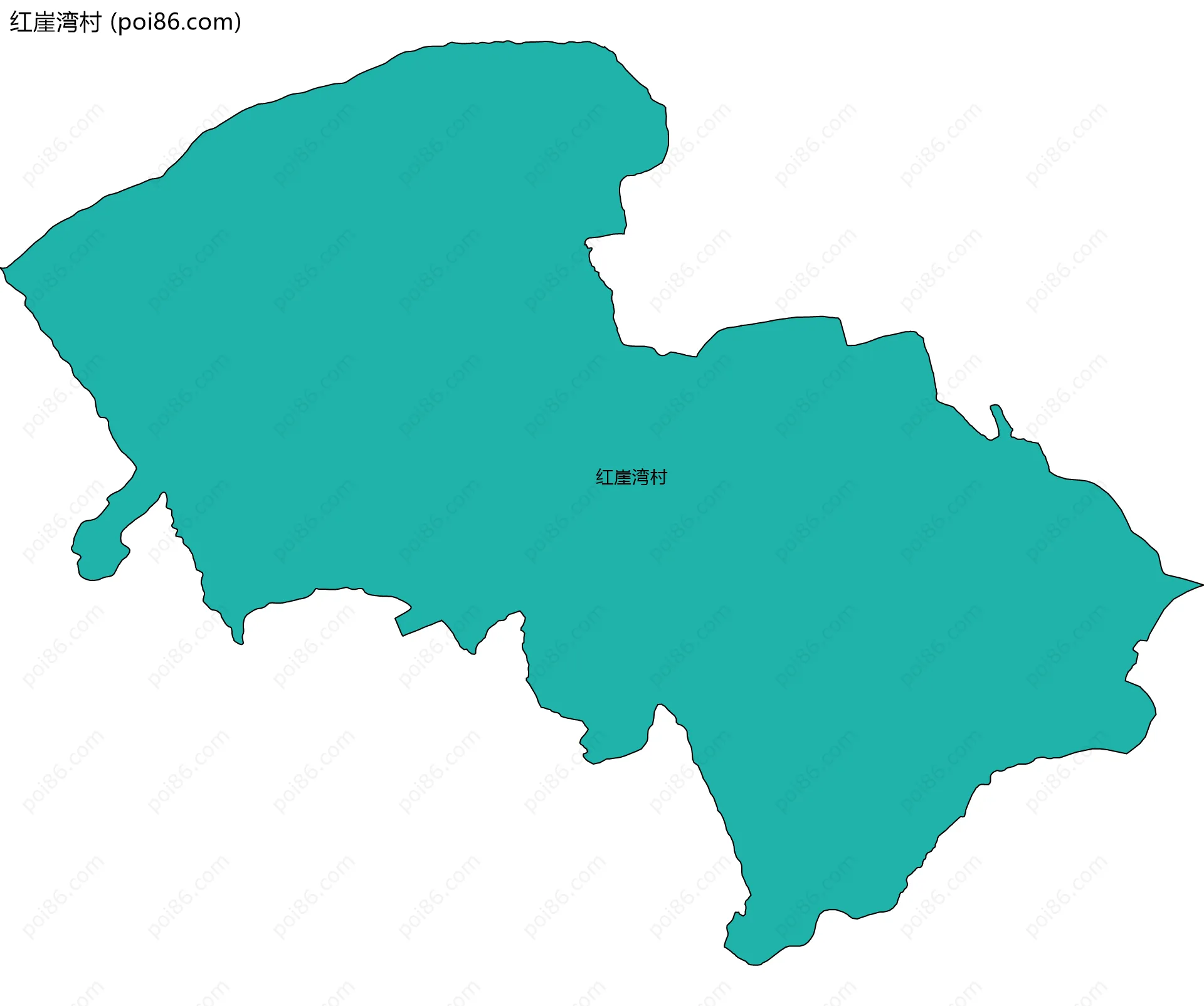 红崖湾村边界地图