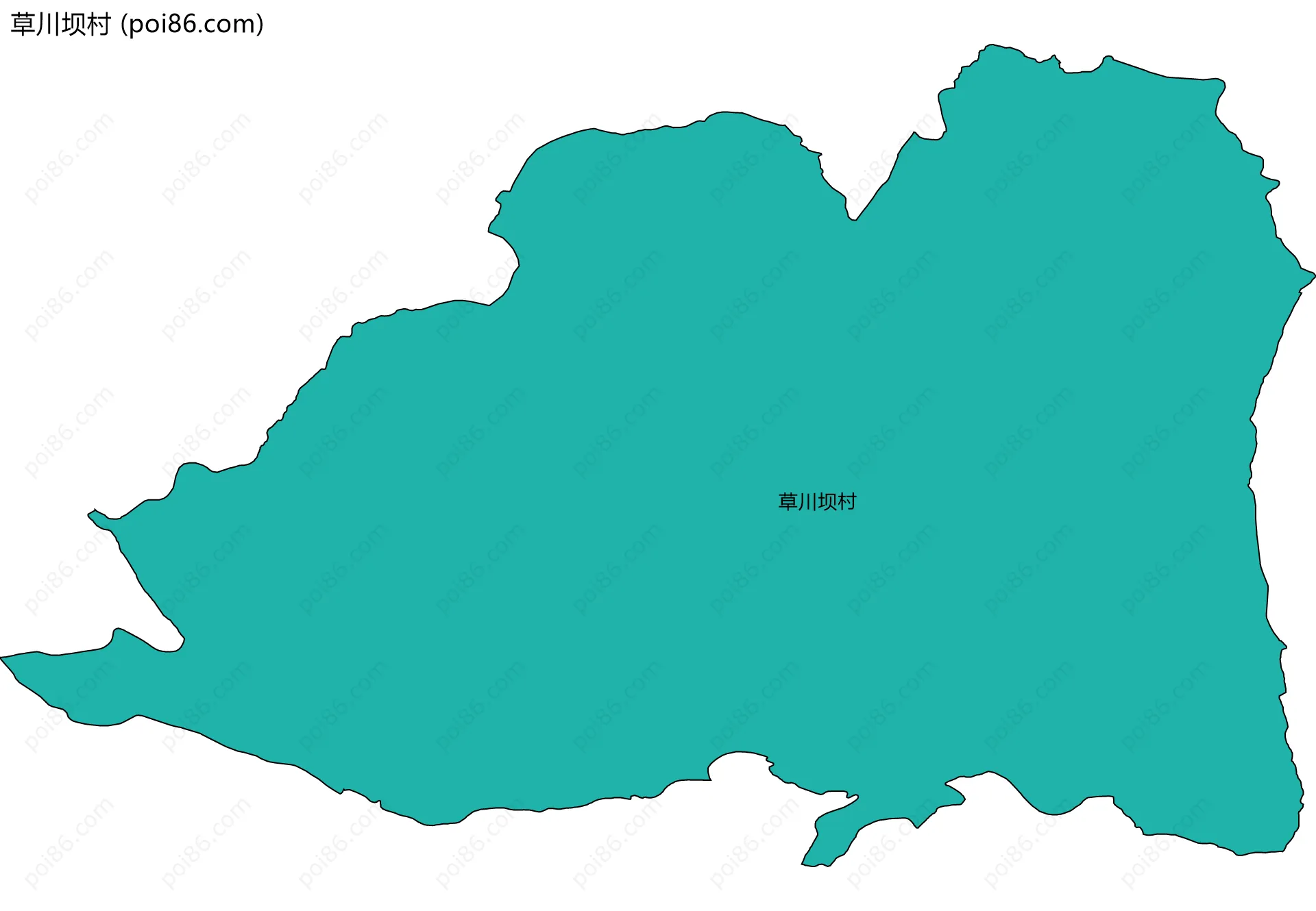 草川坝村边界地图