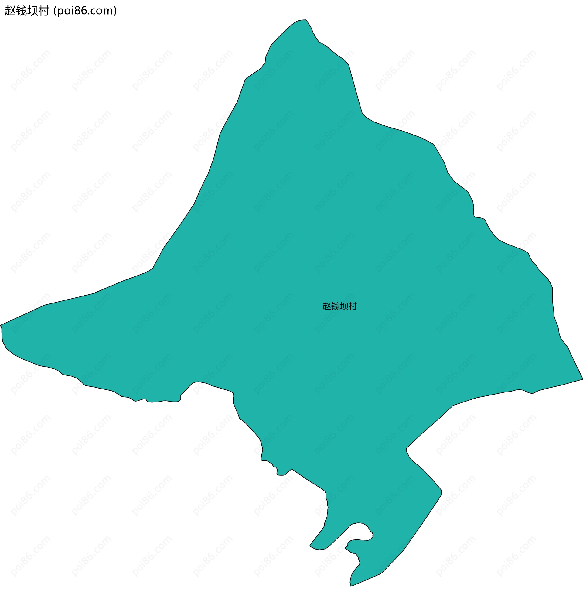 赵钱坝村边界地图