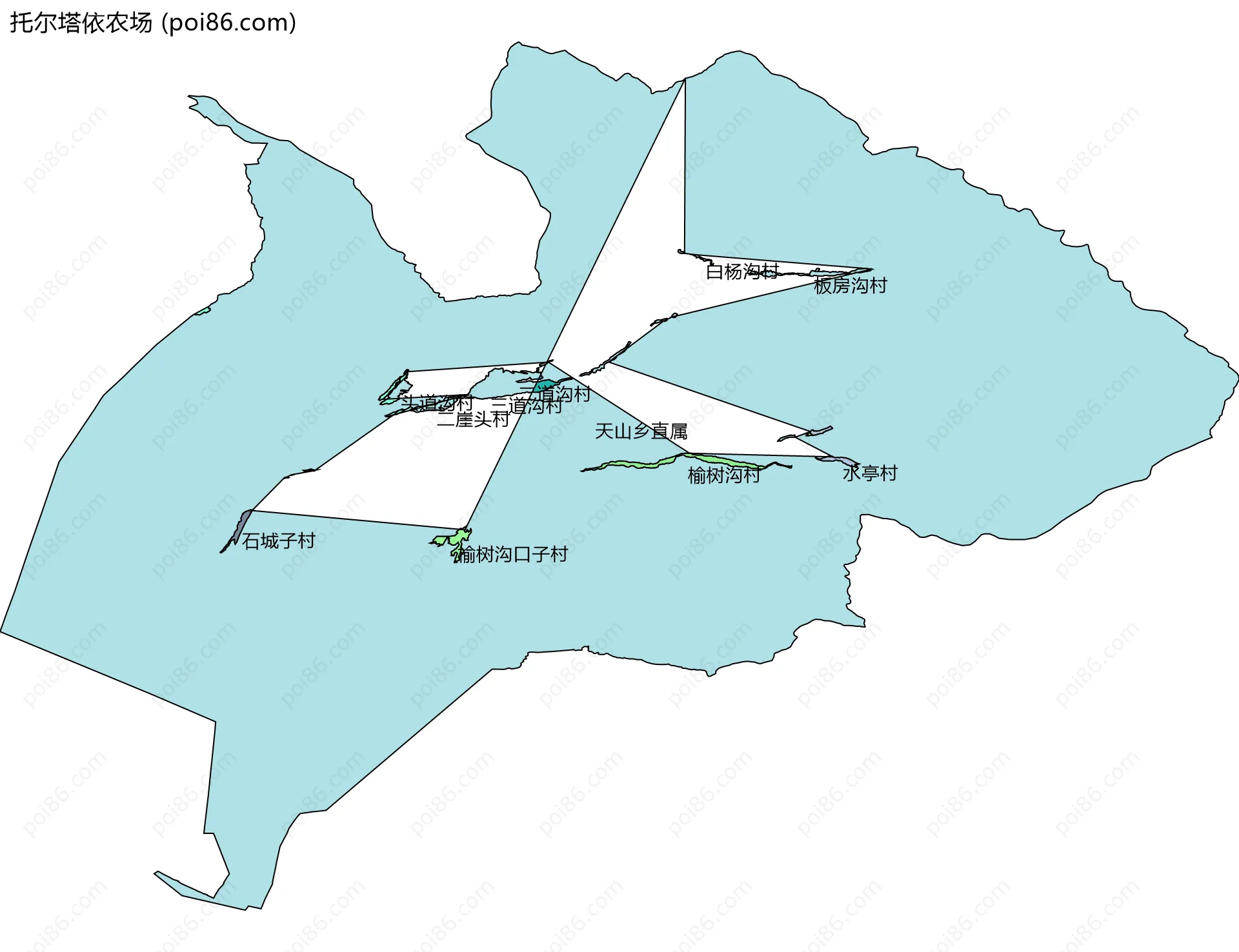 托尔塔依农场边界地图(五级行政区划)