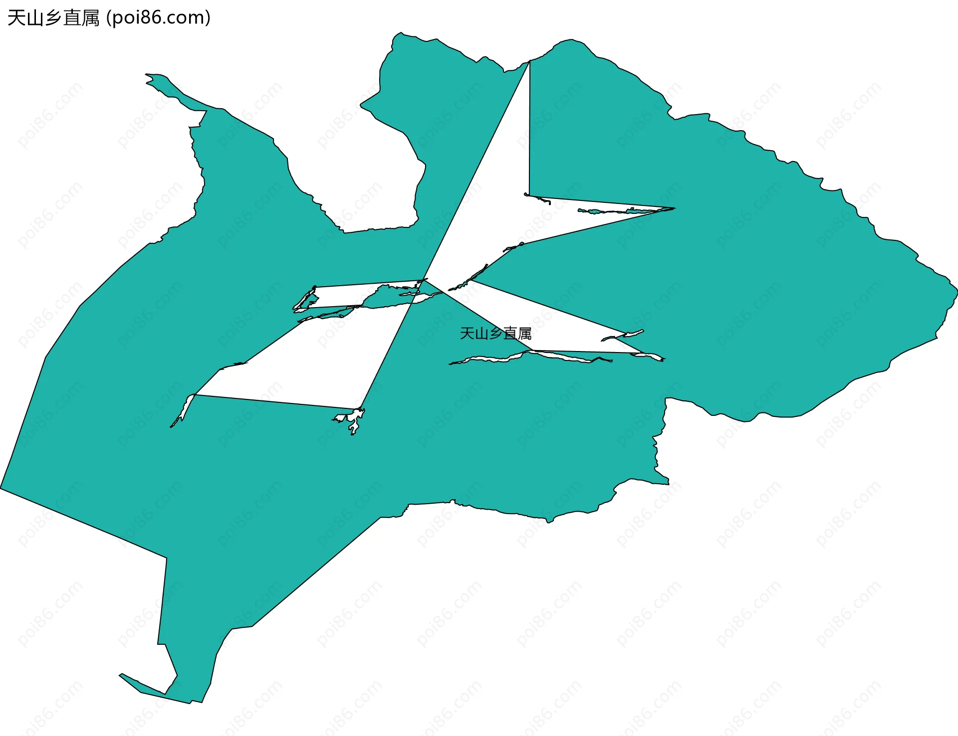 天山乡直属边界地图