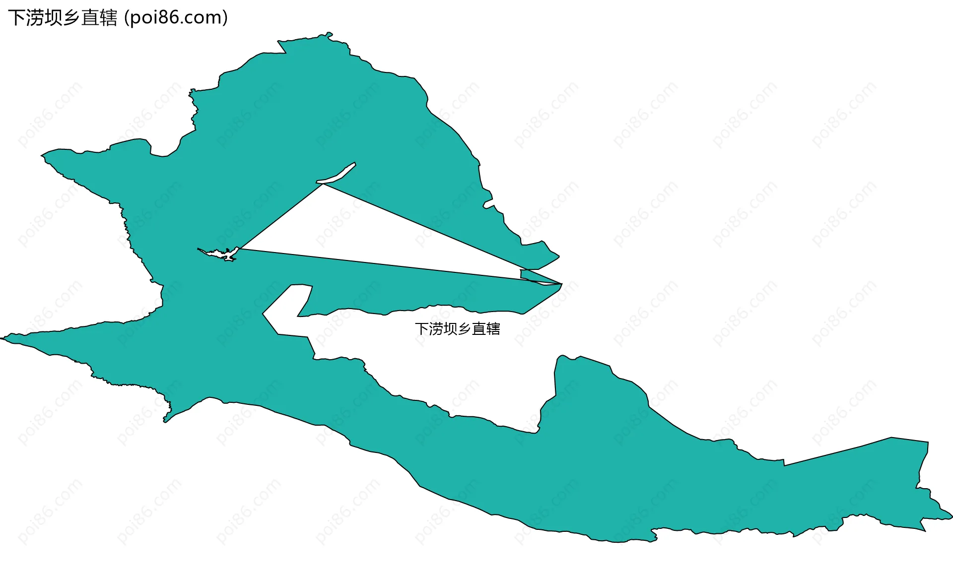 下涝坝乡直辖边界地图