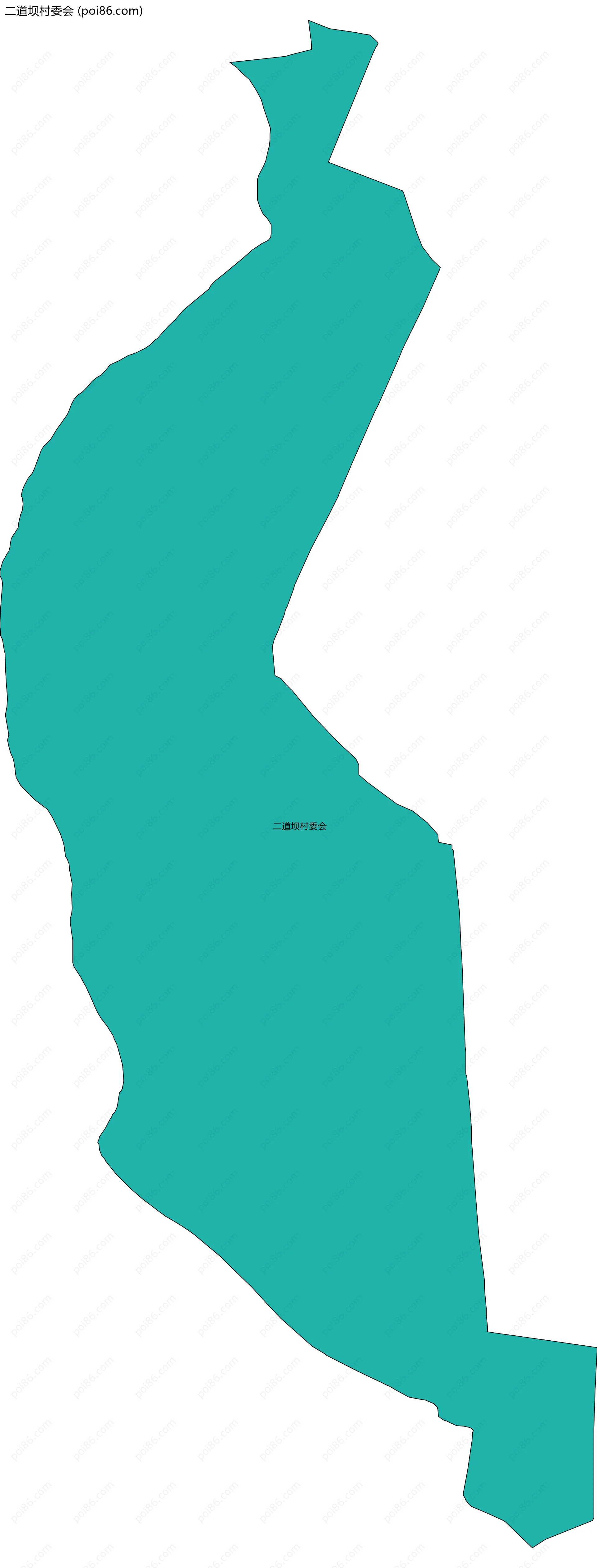 二道坝村委会边界地图