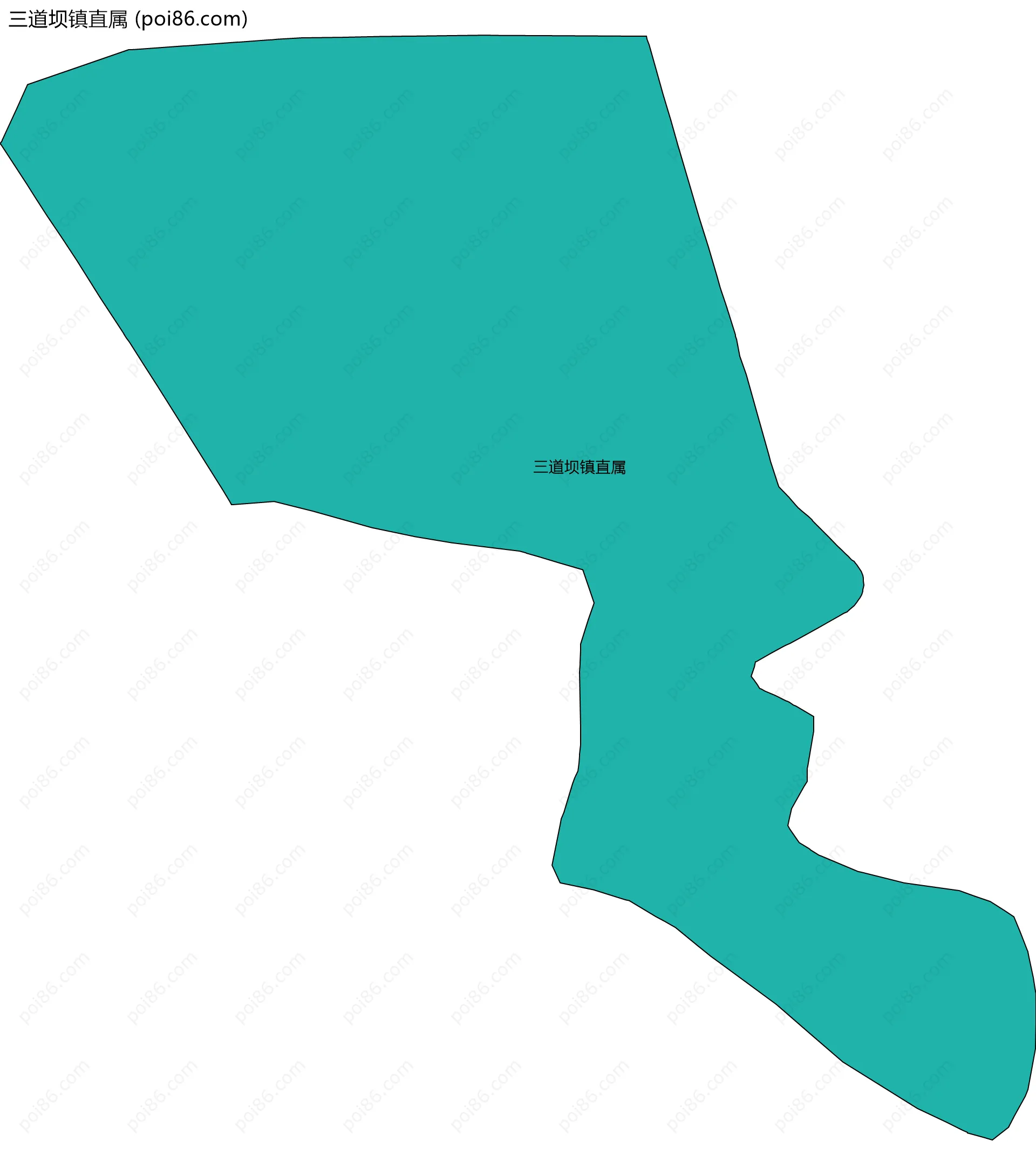 三道坝镇直属边界地图