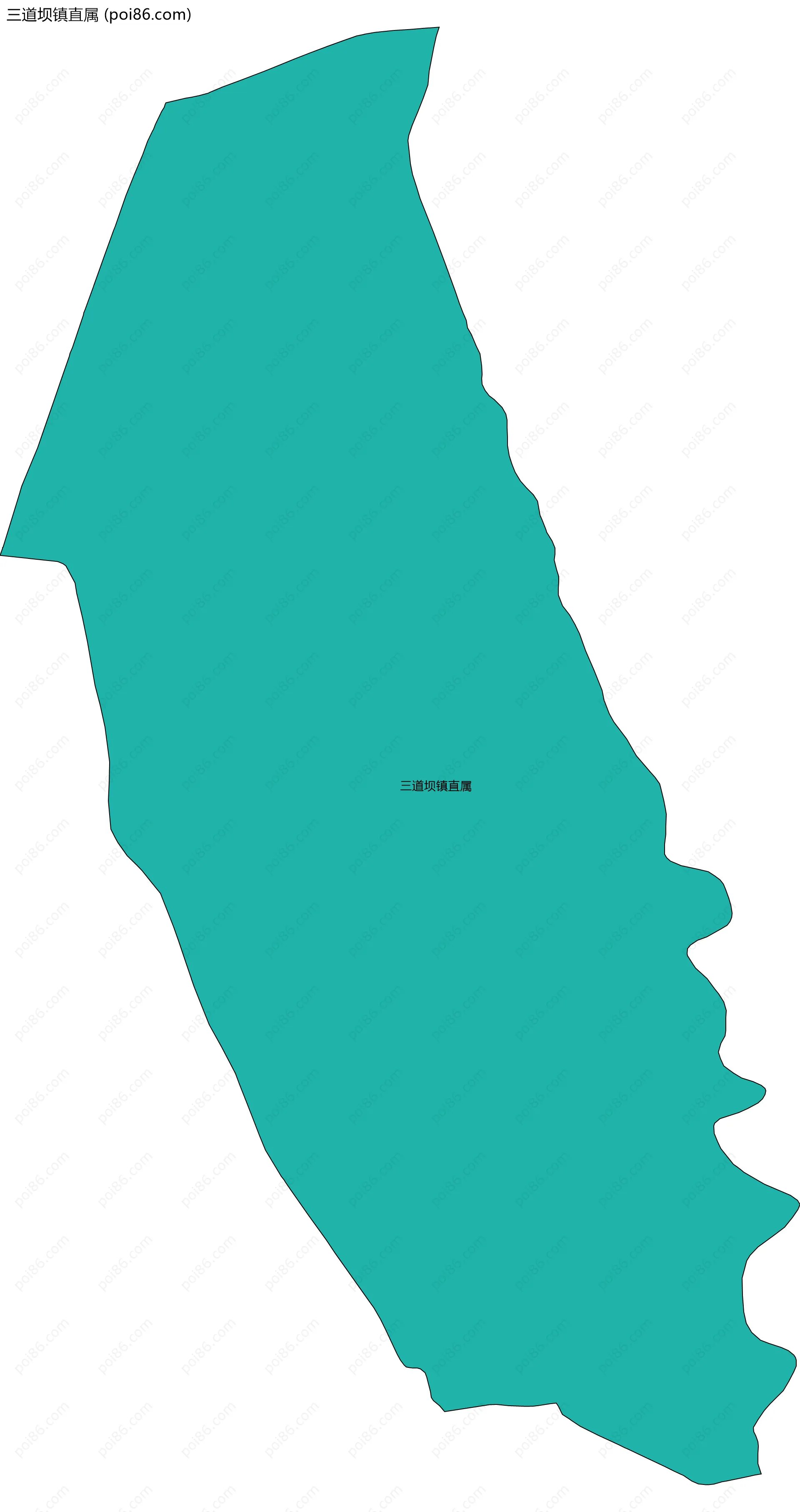 三道坝镇直属边界地图