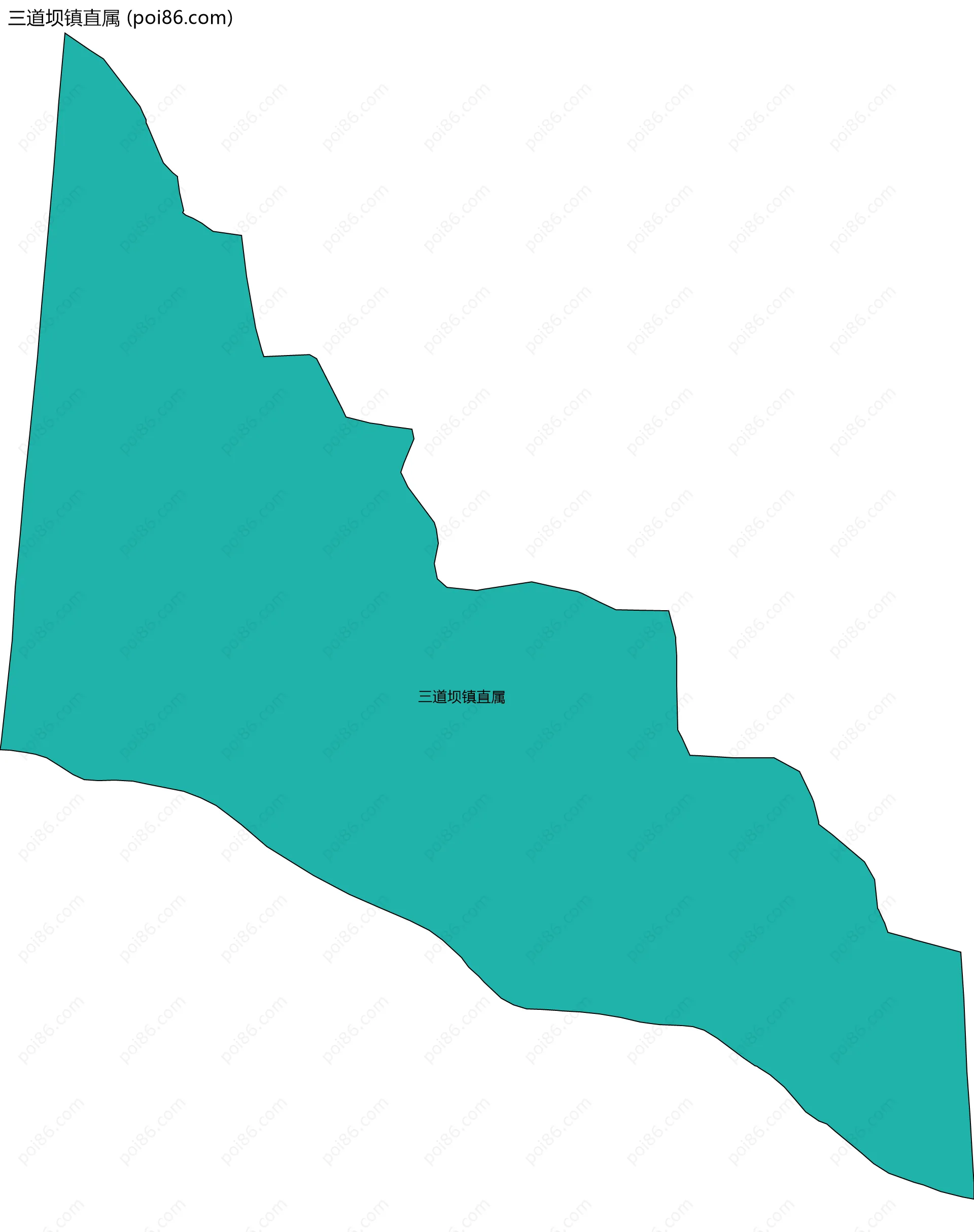 三道坝镇直属边界地图
